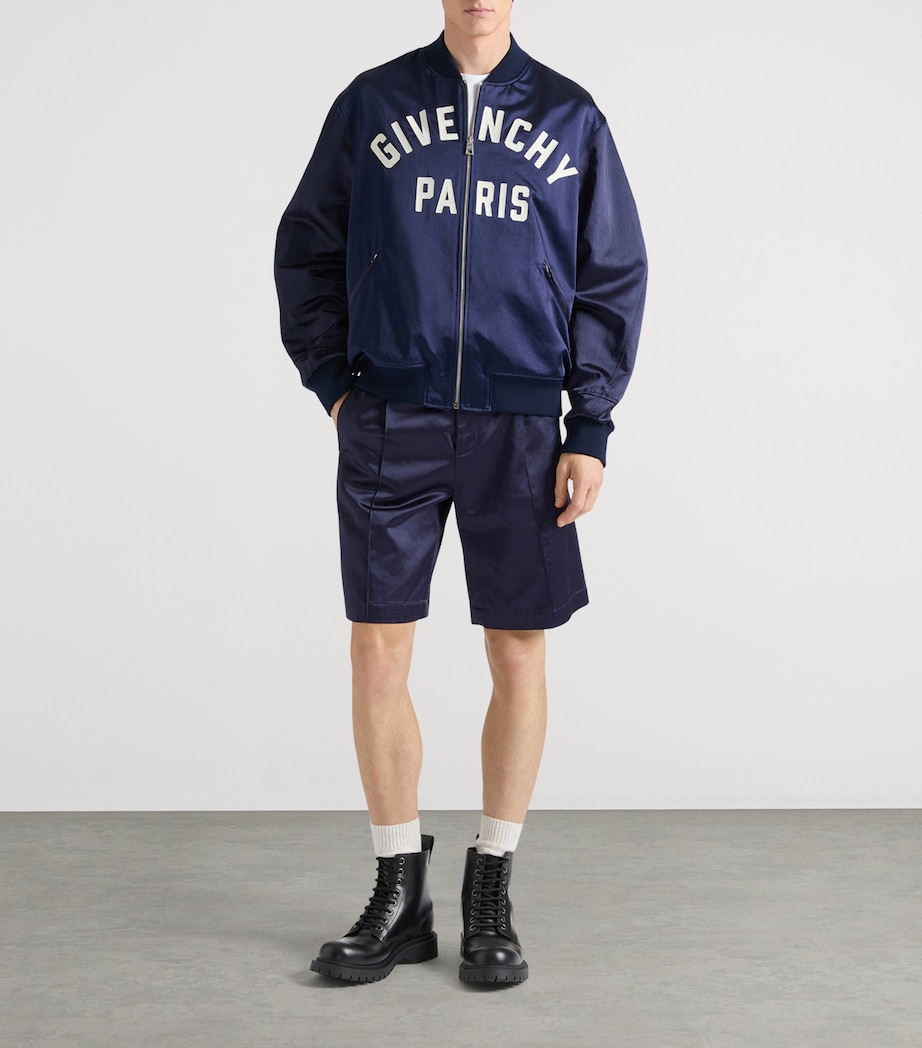 Satin Bomber Jacket NAVY Image 2