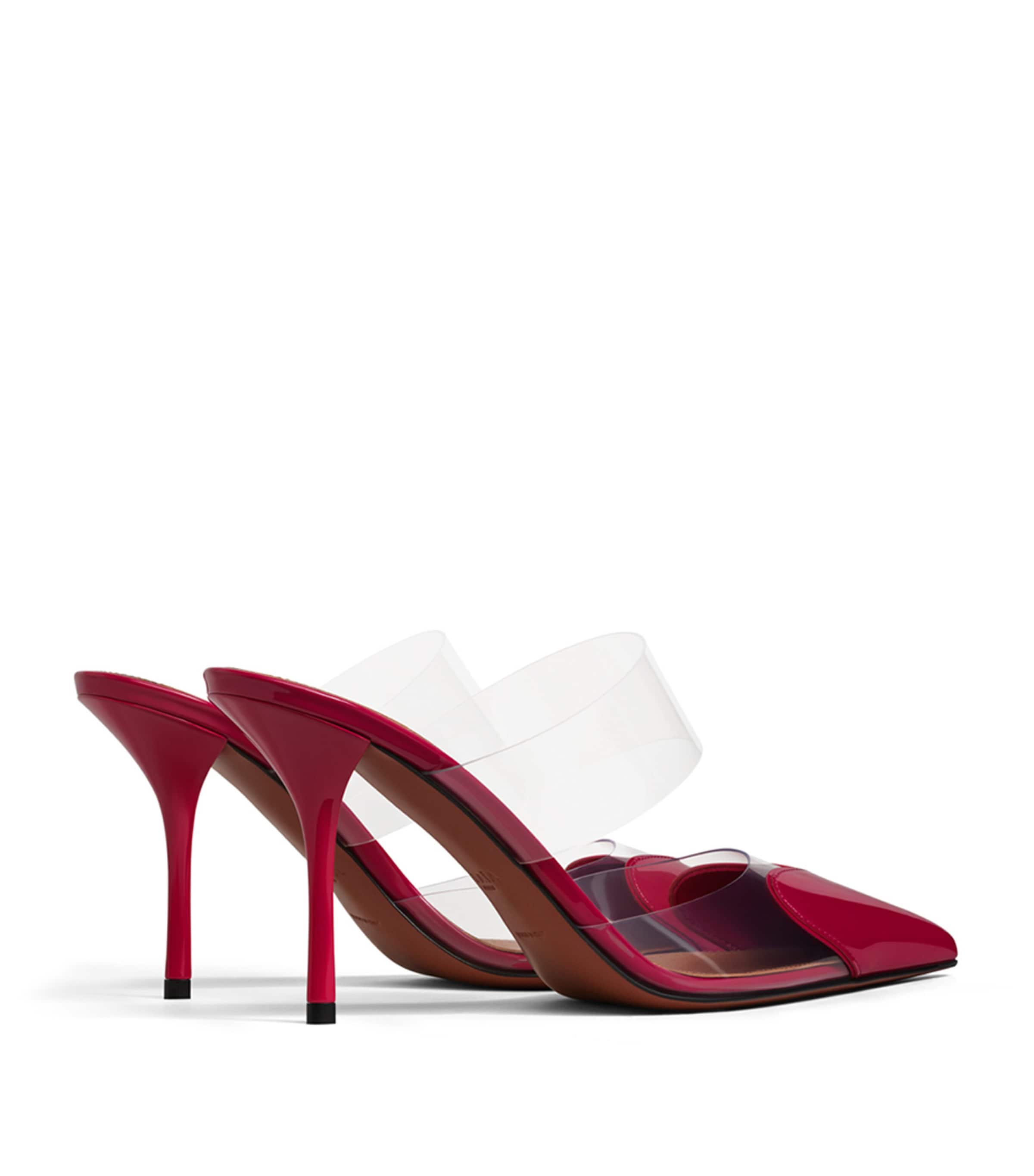 Leather-PVC Le Coeur Heeled Mules 90 FRAMBOISE Image 3