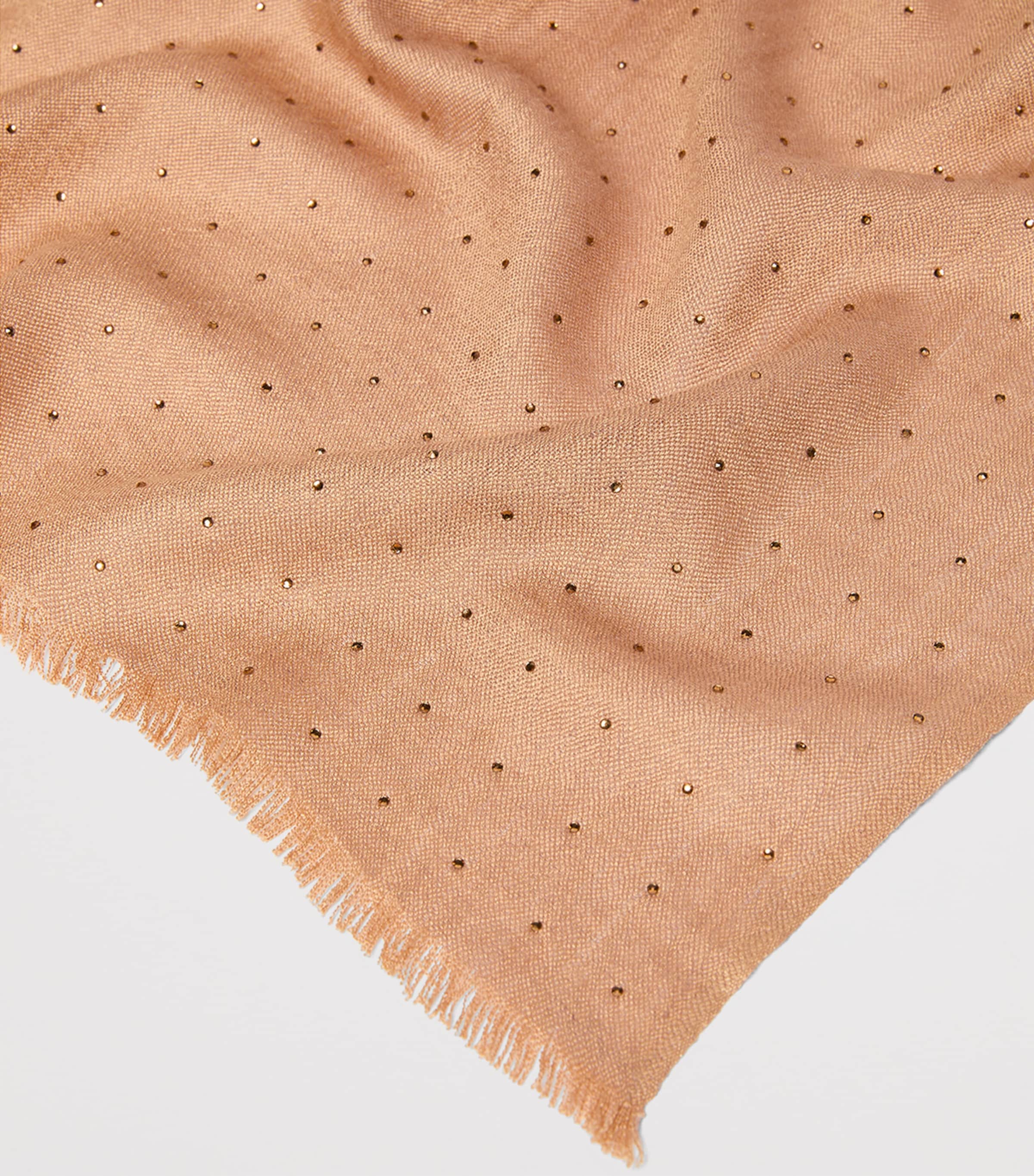 Marella Modal-Wool Embellished Scarf Camel Image 4