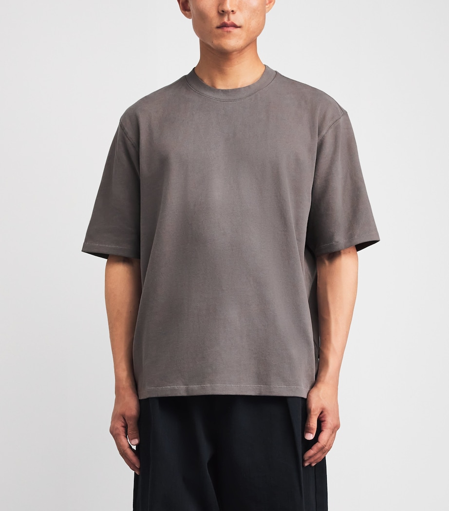 Wax London Mens Organic Cotton Milton T-Shirt Charcoal Image 4
