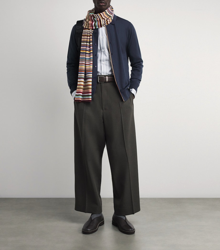 Virgin Wool Signature Stripe Scarf MULTICOLOUR Image 3