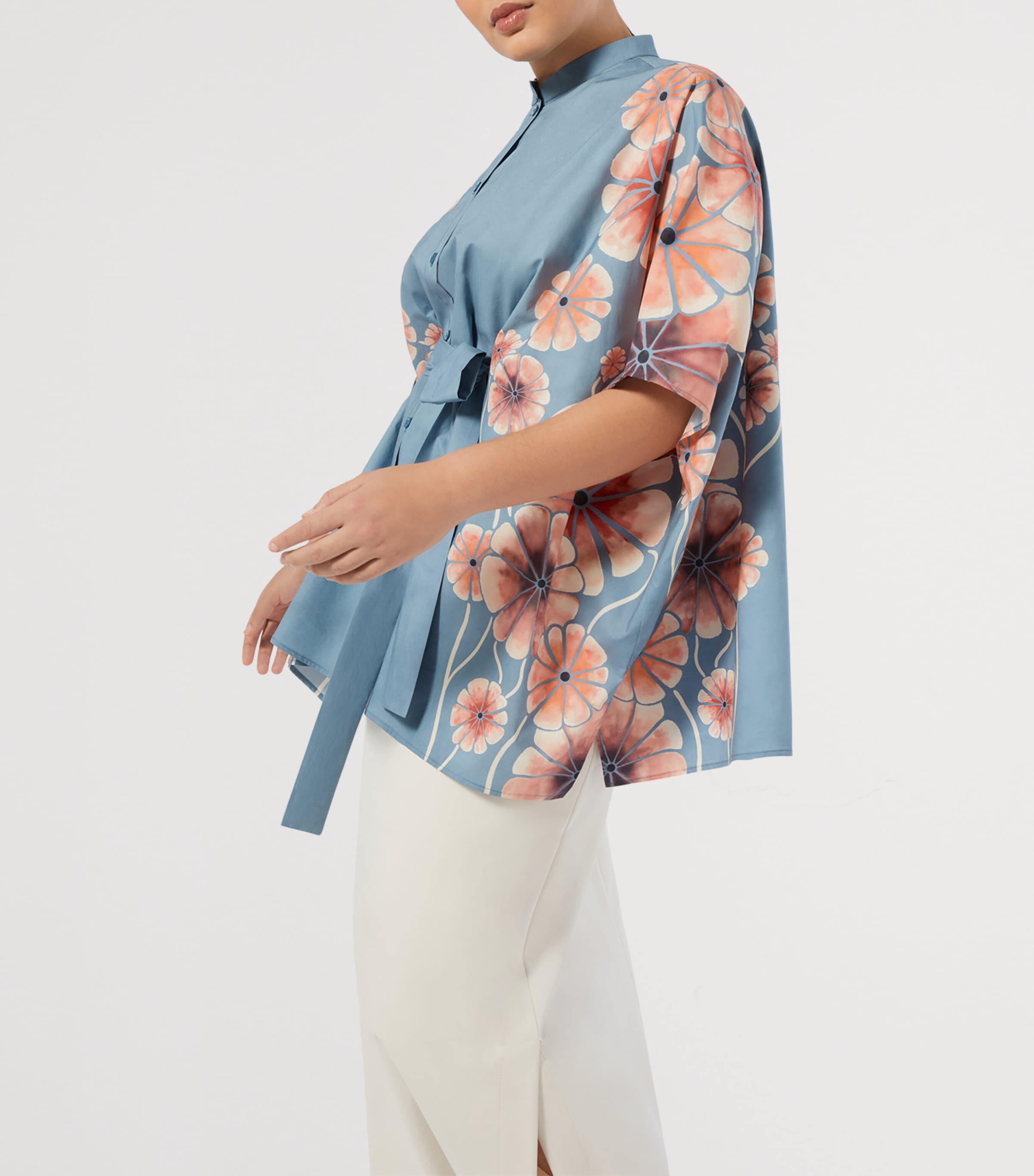 x Maccapani Cotton Printed Astro Blouse BLUE AZURE Image 4