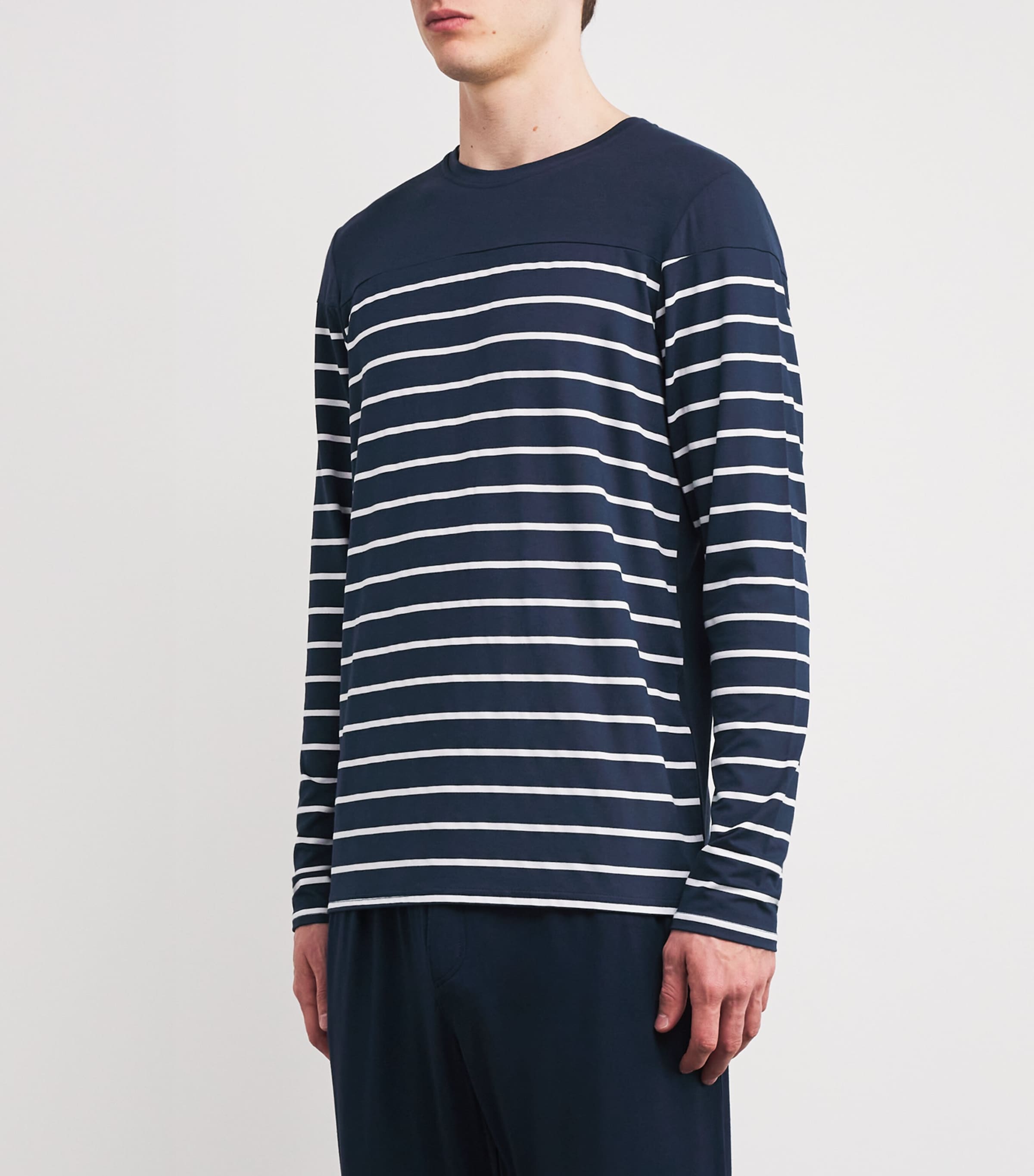Homebody Mens Jersey Picasso Stripe Long-Sleeve T-Shirt Navy/stripe Image 3
