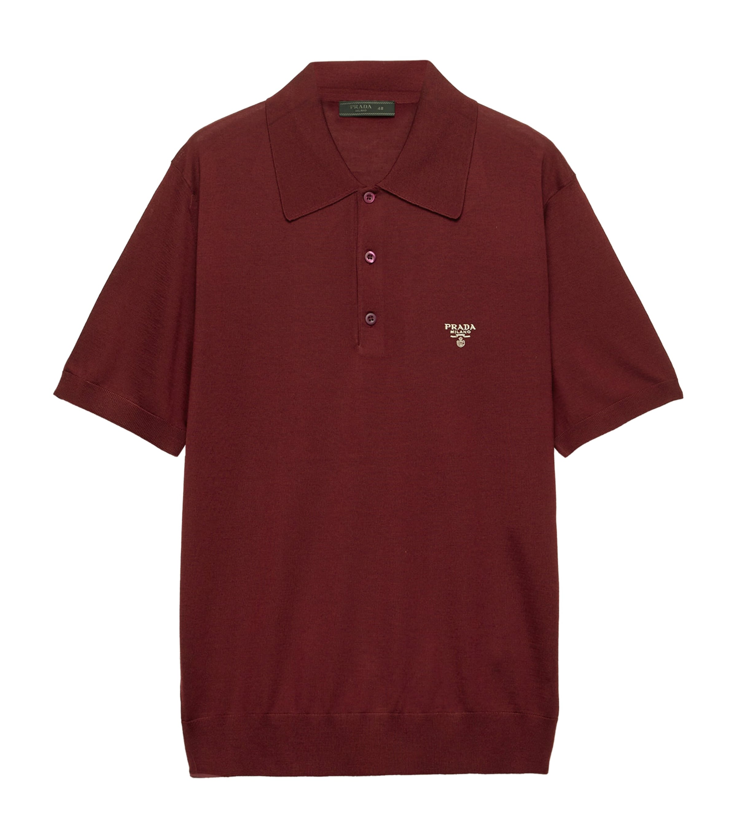 Prada Mens Superfine Wool Polo Shirt Image 1
