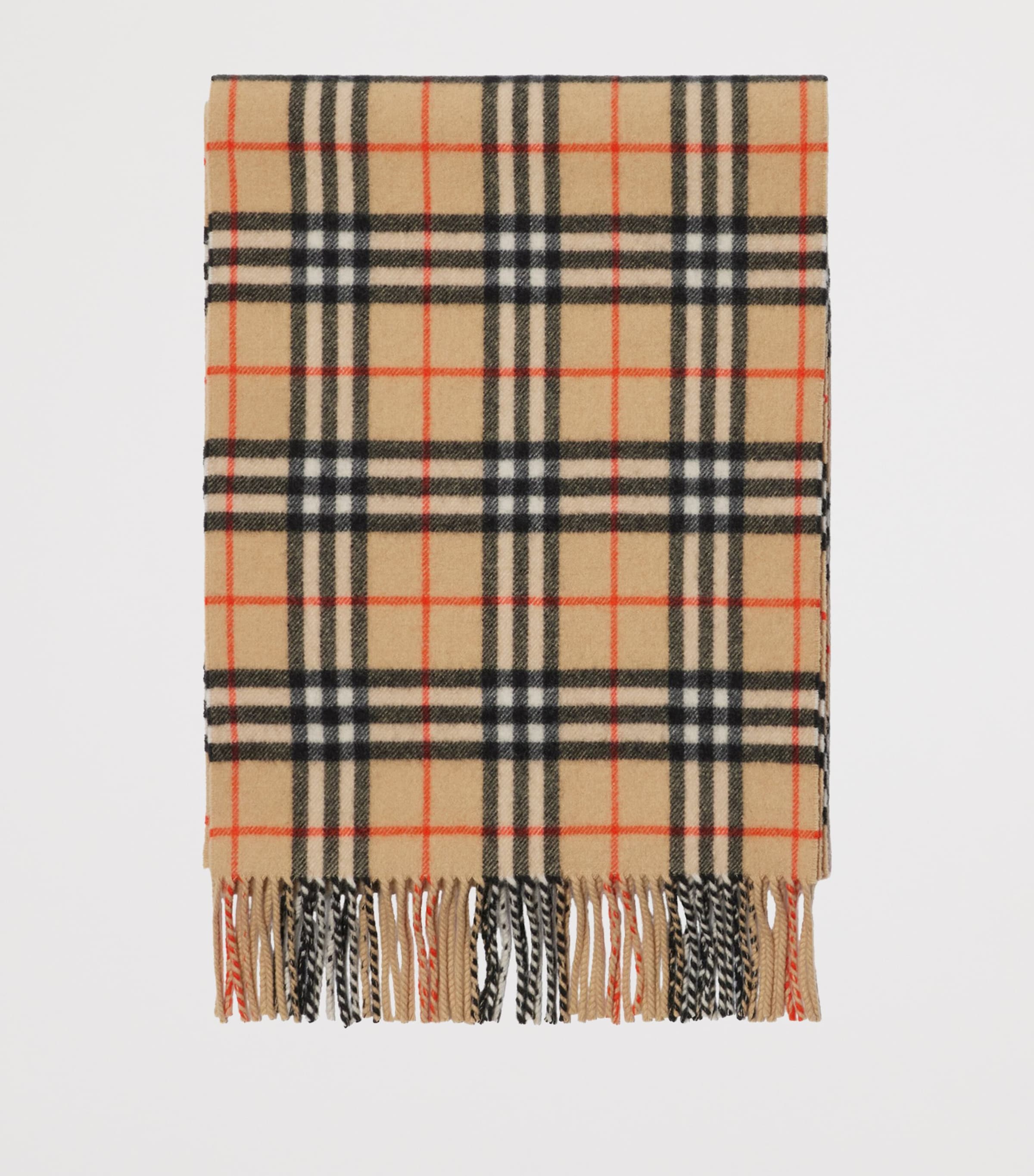 Cashmere Check Scarf SAND Image 2