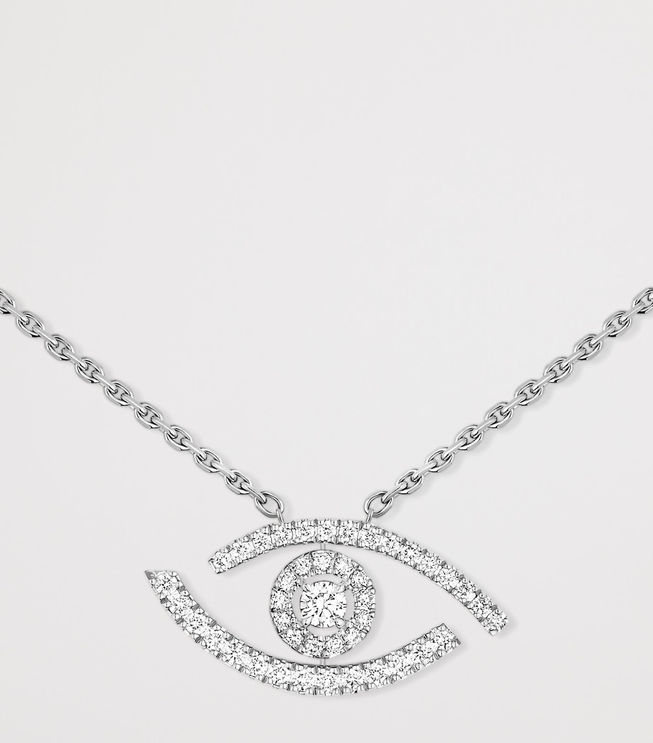 Messika Lucky Eye White Gold and Diamond Pavé Necklace White Gold Image 3