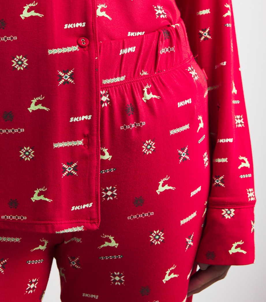 Modal-Blend Festive Print Pyjama Set CRNBRRY VNTG DR PRNT Image 6