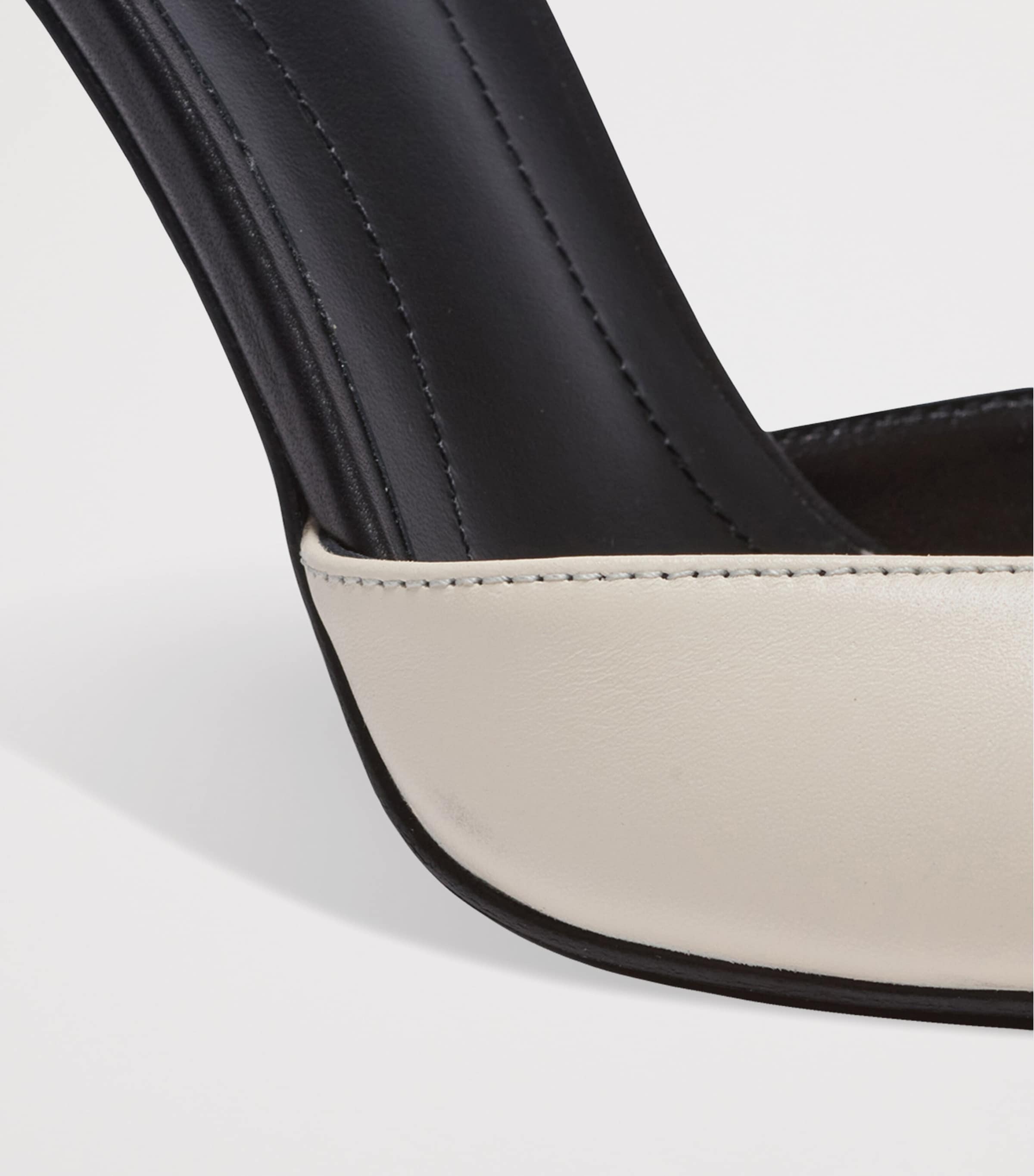 Leather Sync Heeled Mules 95 0AI IVOIRE Image 3
