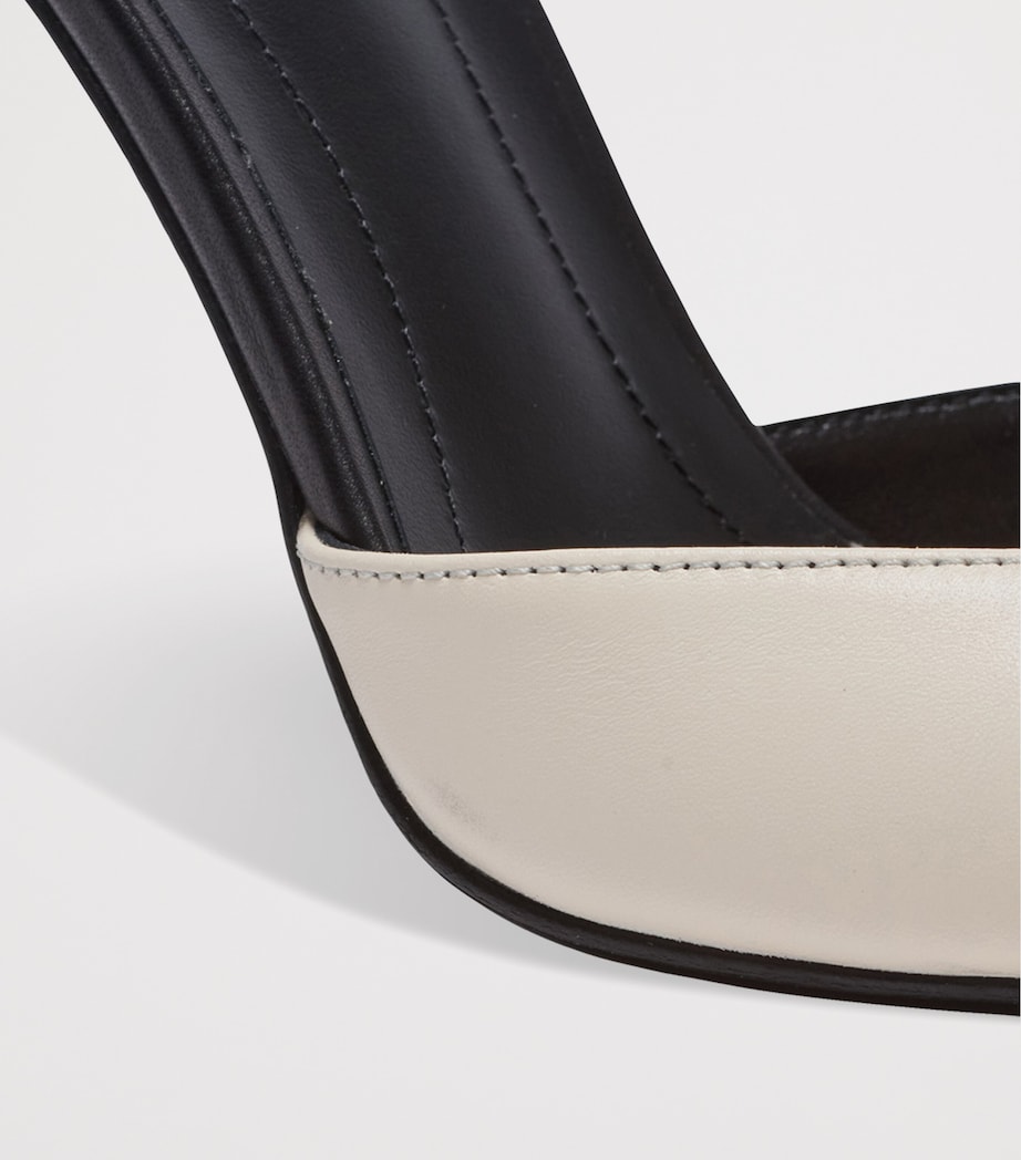 Leather Sync Heeled Mules 95 0AI IVOIRE Image 3