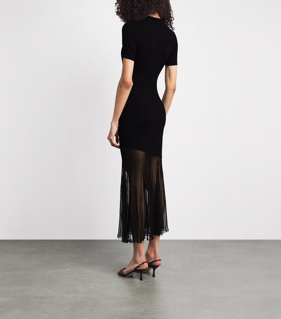 Claudie Pierlot Womens Knitted Midi Dress Black Image 4