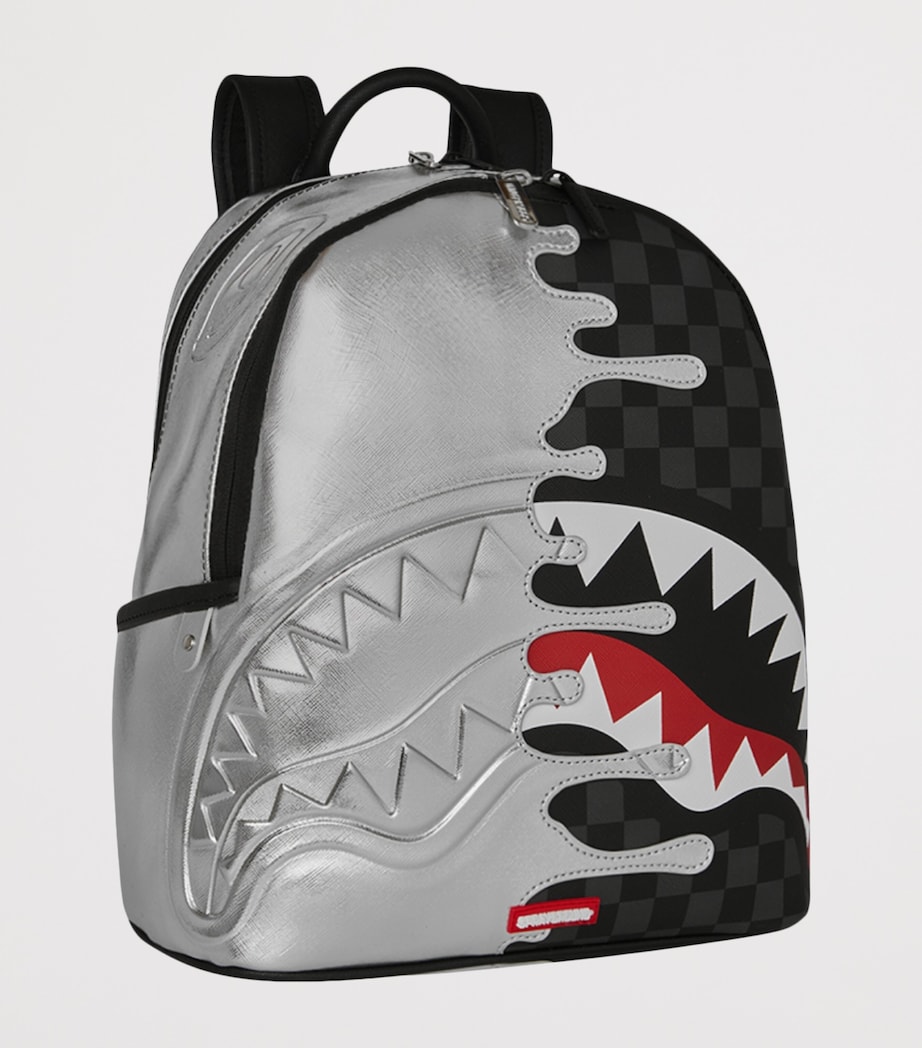 Sprayground Side Drip Savage Backpack Silver Side Drip Image 2