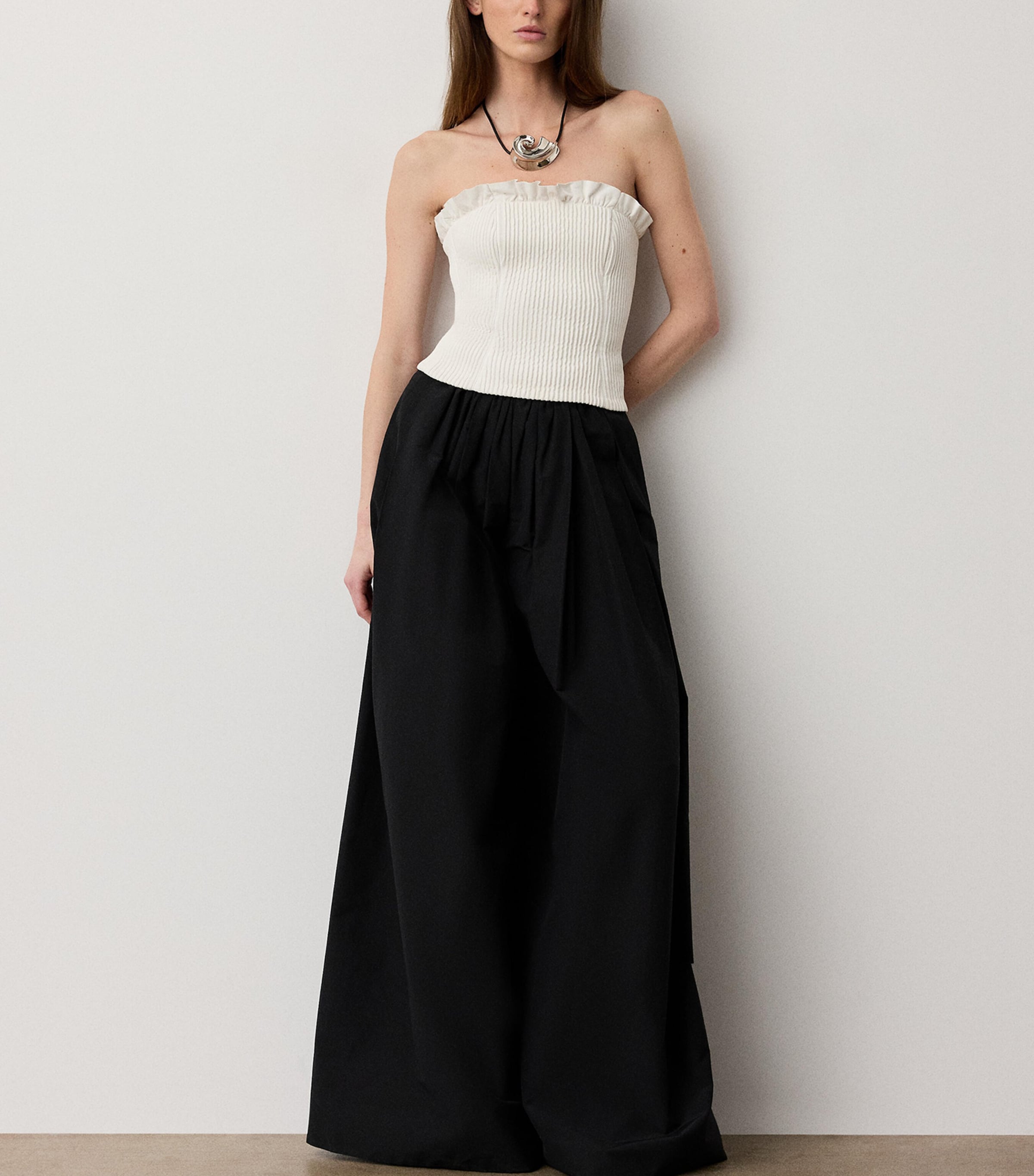 Ralph Lauren Collection Womens Leather Fisher Bustier Top Cream Image 3