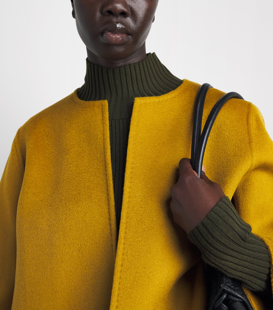Wolk Morais Womens Cashmere Paletot Jacket Chartreuse Image 3