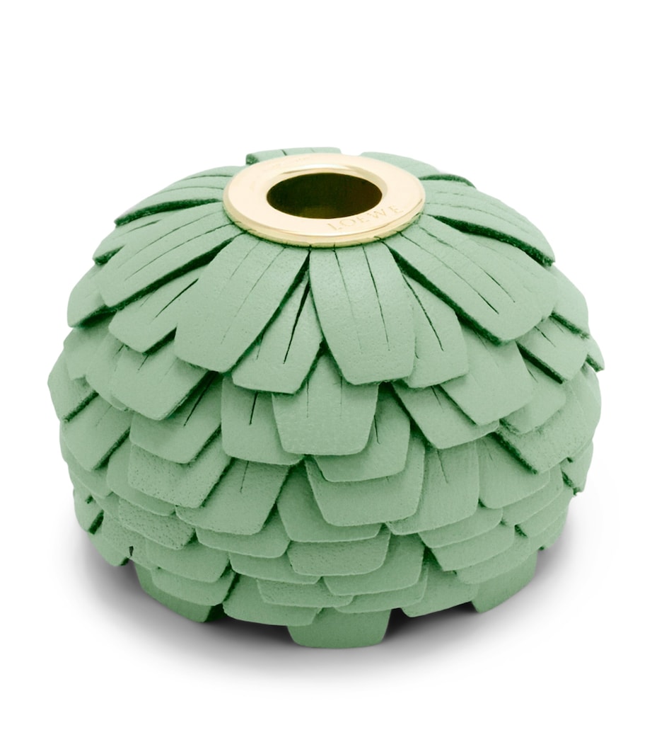 Leather Flower Personalisation Bag Charm MINT GREEN Image 1