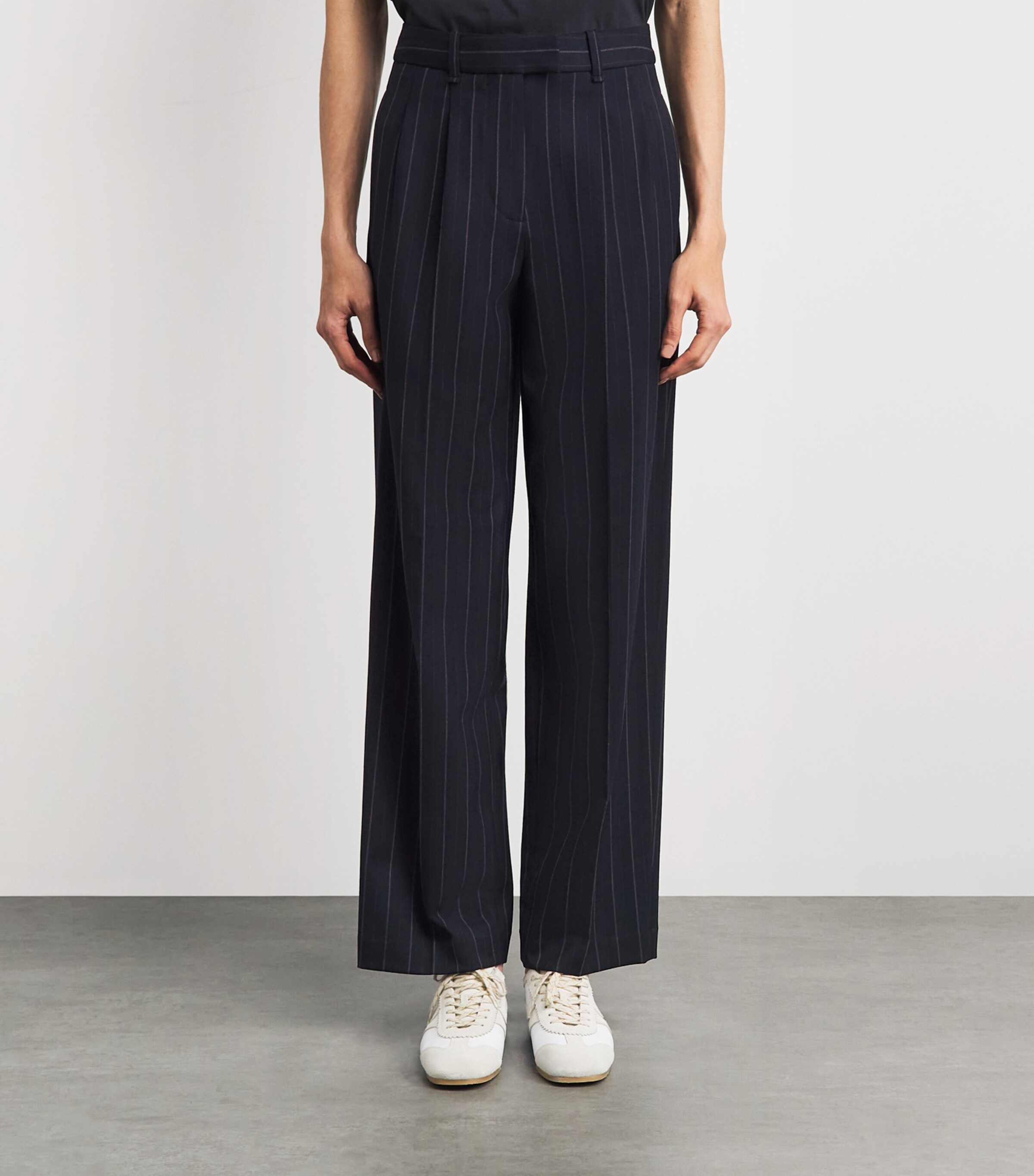 Rag & Bone Womens Pinstripe Wide-Leg Trousers Nvyst Image 4