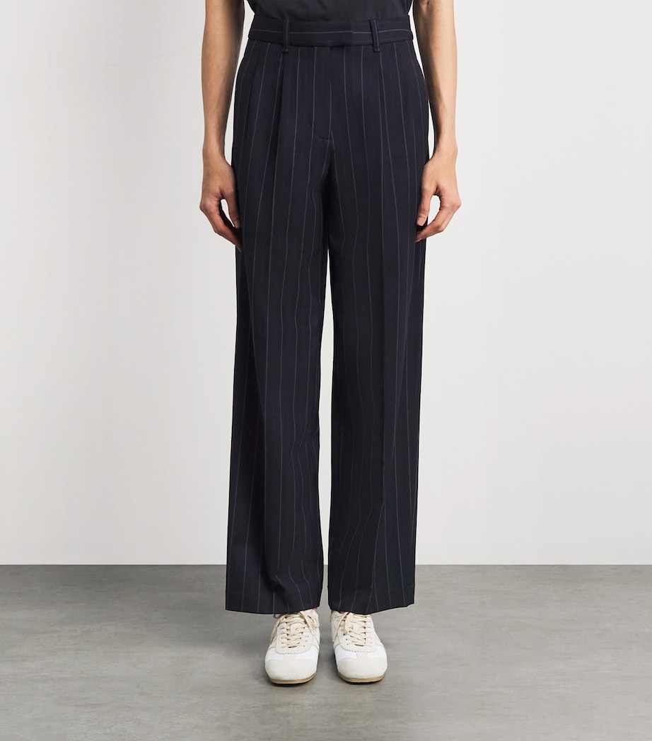 Rag & Bone Womens Pinstripe Wide-Leg Trousers Nvyst Image 4