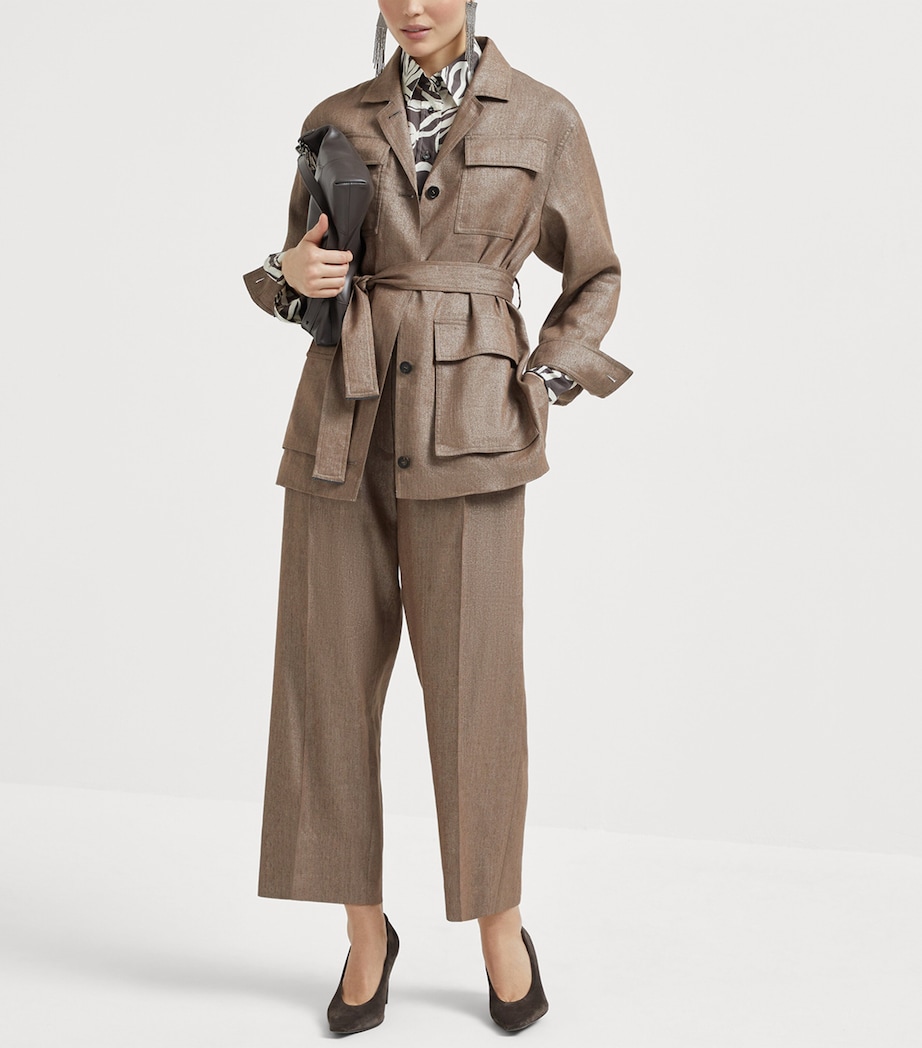 Linen-Blend Sparkling Chino Trousers C004 Image 2