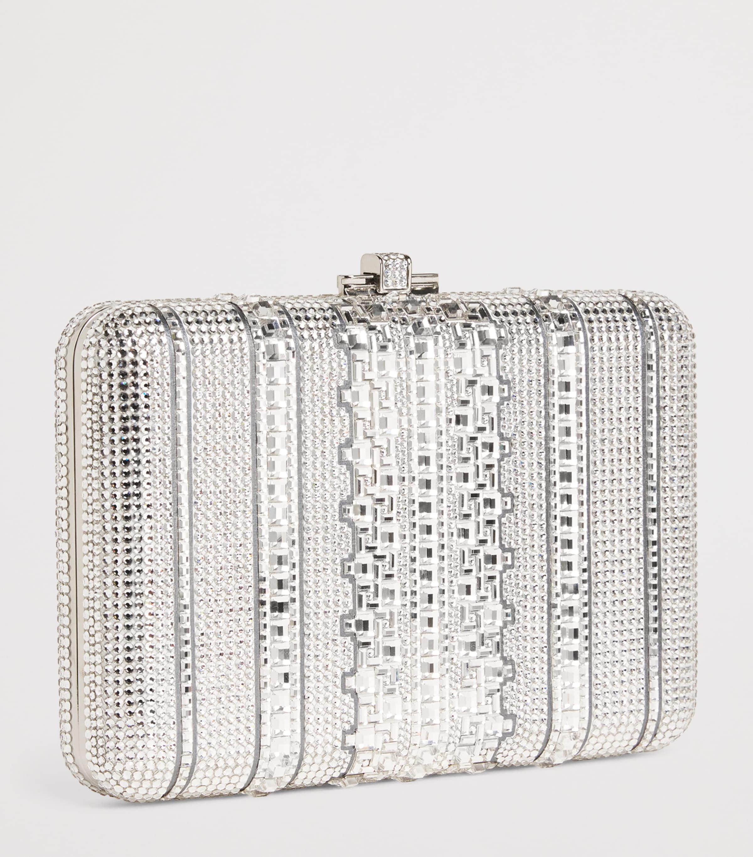 Crystal Lattice Slim Slide Clutch Bag SRHMT SLVR RHINE MLT Image 3