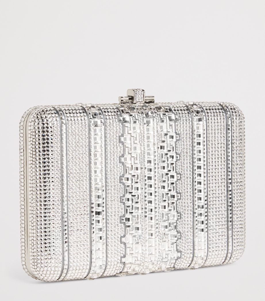 Crystal Lattice Slim Slide Clutch Bag SRHMT SLVR RHINE MLT Image 3