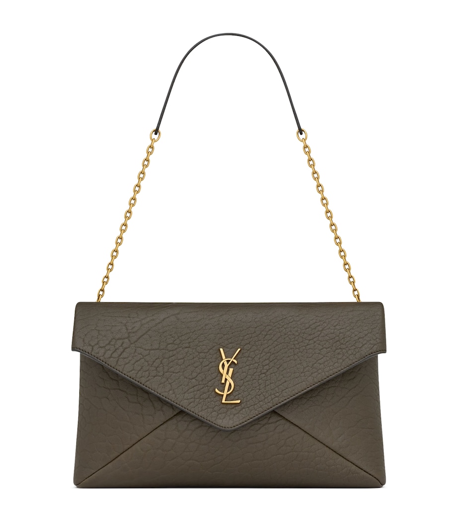Saint Laurent Large Leather Cassandre Envelope Pouch Image 1