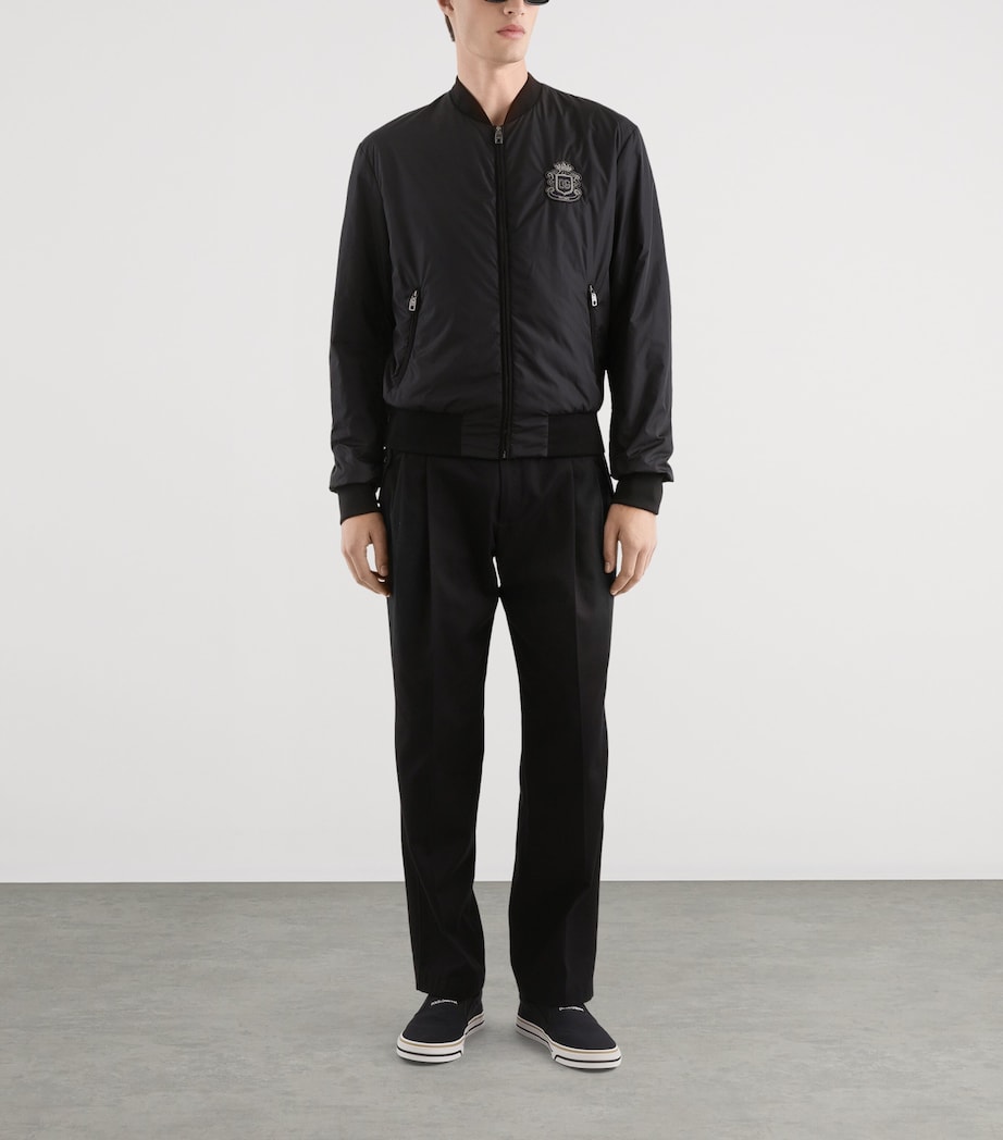 Nylon Crest Bomber Jacket N0000-BLACK Image 2