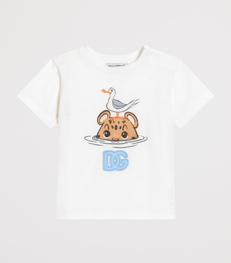 Cotton Leopard Print T-Shirt (3-30 Months) W0111-WHITE Image 3