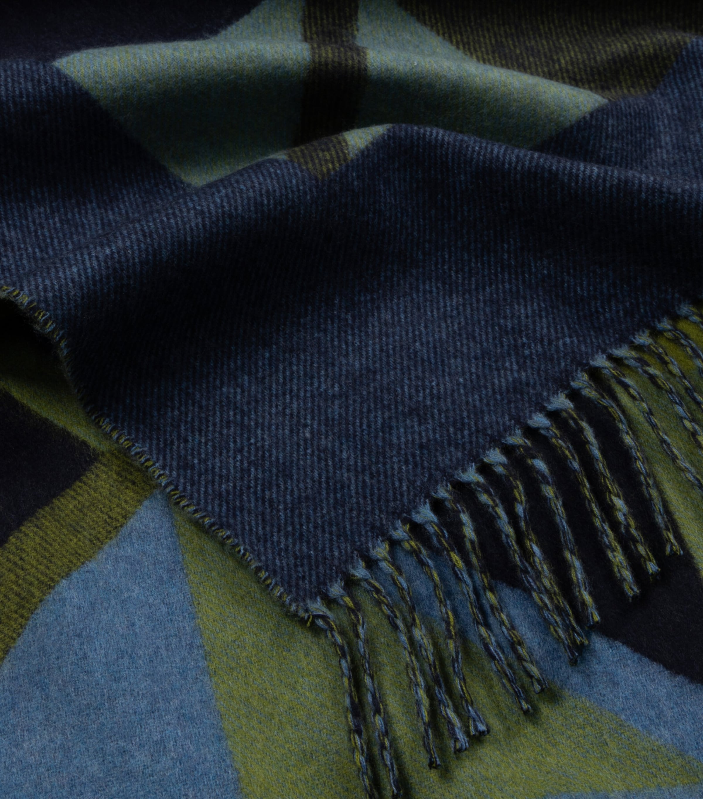 Begg x Co Cashmere Dallas Marquet Throw (140cm x 180cm) Bamboo Blue Image 3