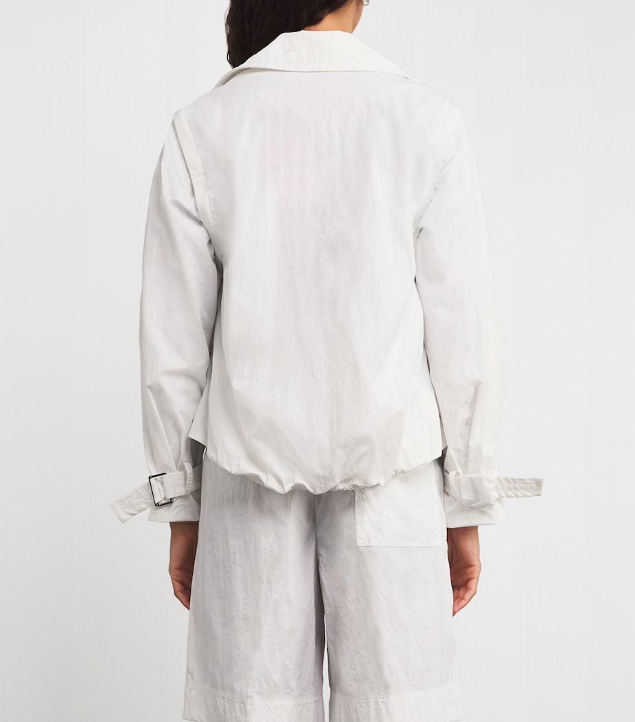 Nylon Hybrid Pea Coat OPTICAL WHITE Image 4