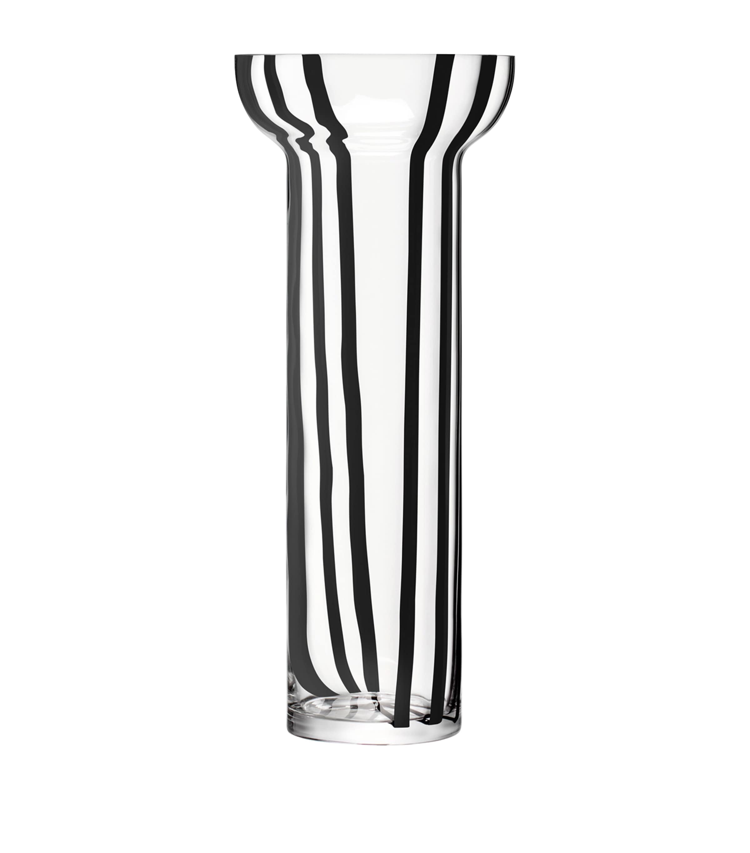 Glass Stripe Vase (42cm) BLACK Image 1