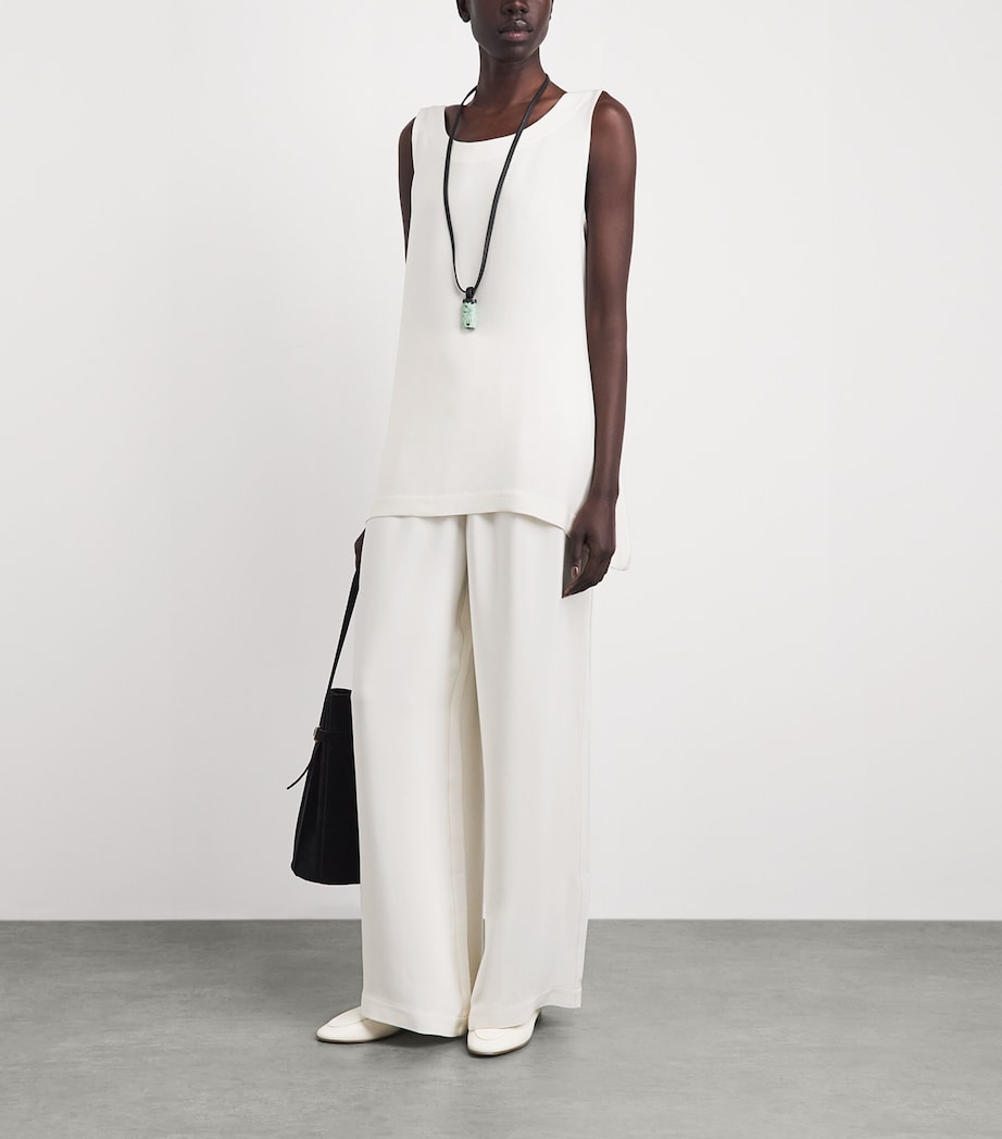 Eskandar Womens Silk Sleeveless Top White Image 2