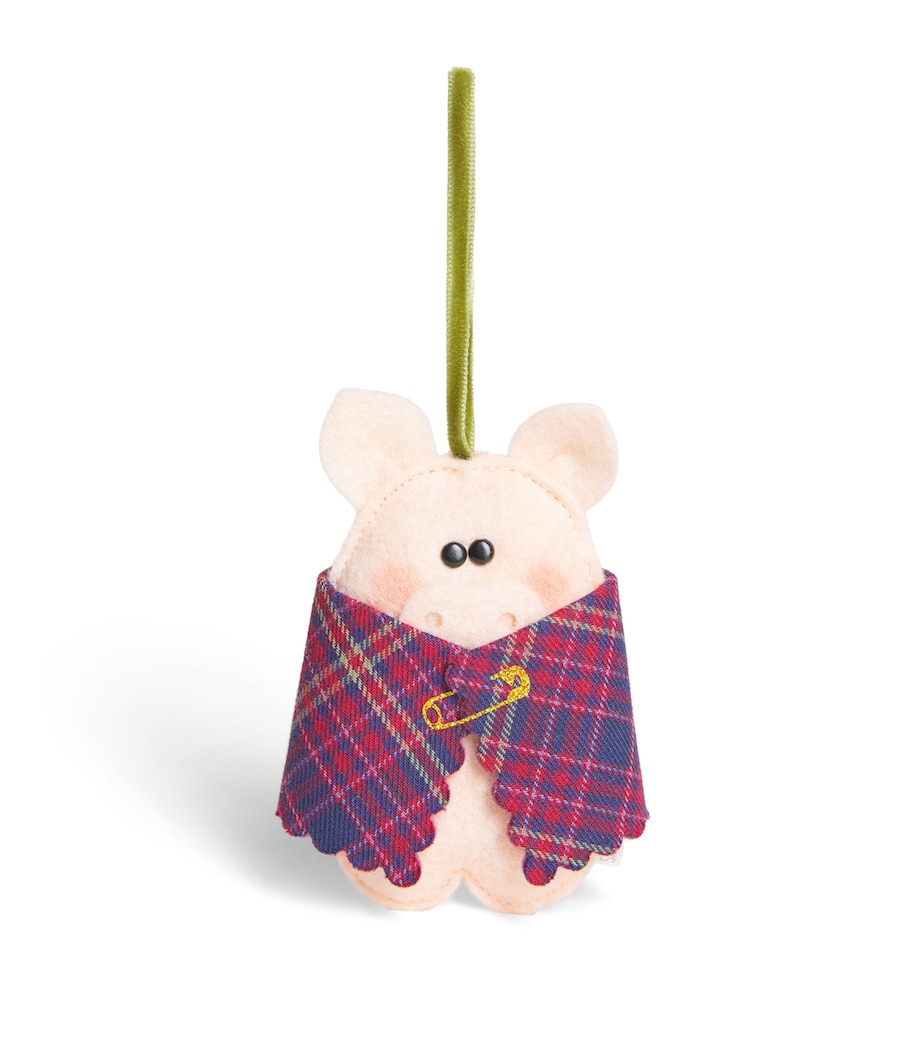 SKETCH.STITCH.LOVE Felt Pig-in-Blanket Tree Decoration Pink/multi Image 1