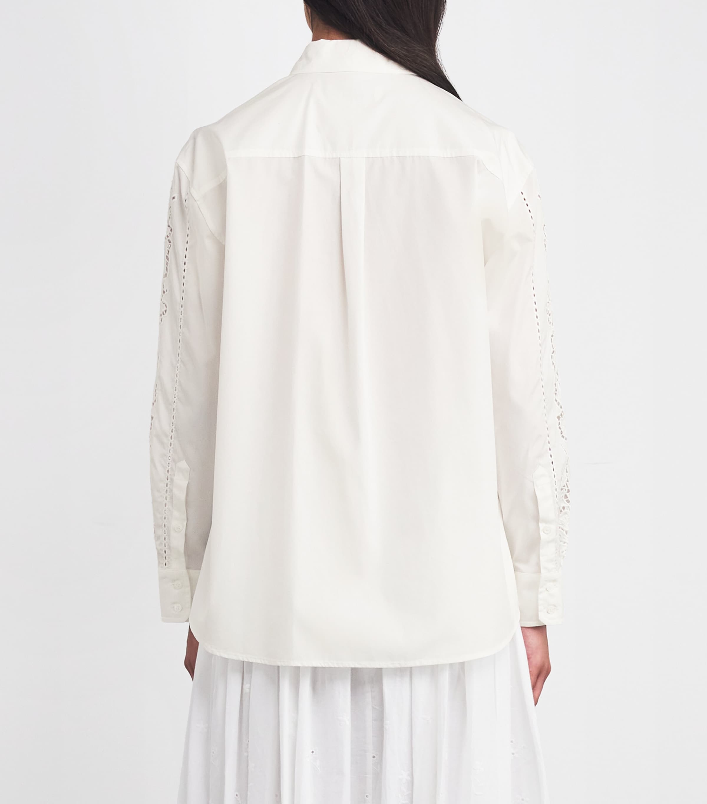 Cotton Broderie Anglaise Shirt WHITE Image 4