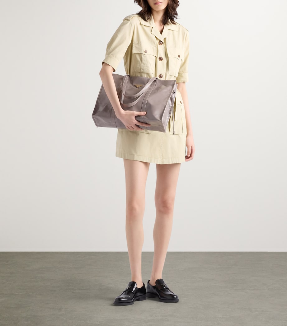 Prada Large Leather Tote Bag Image 2