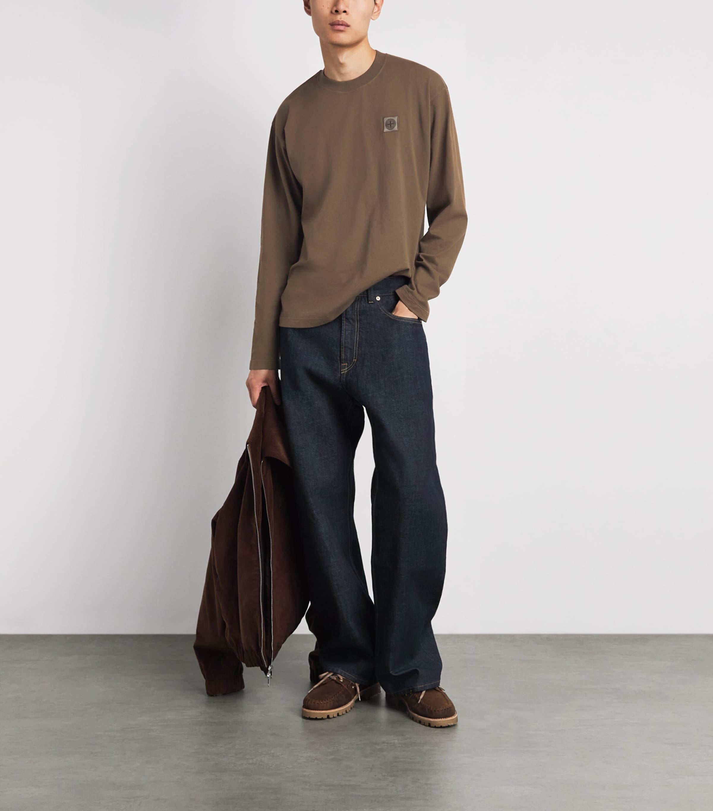 Stone Island Brown GHOST PIECE Long-Sleeve T-Shirt | Harrods US