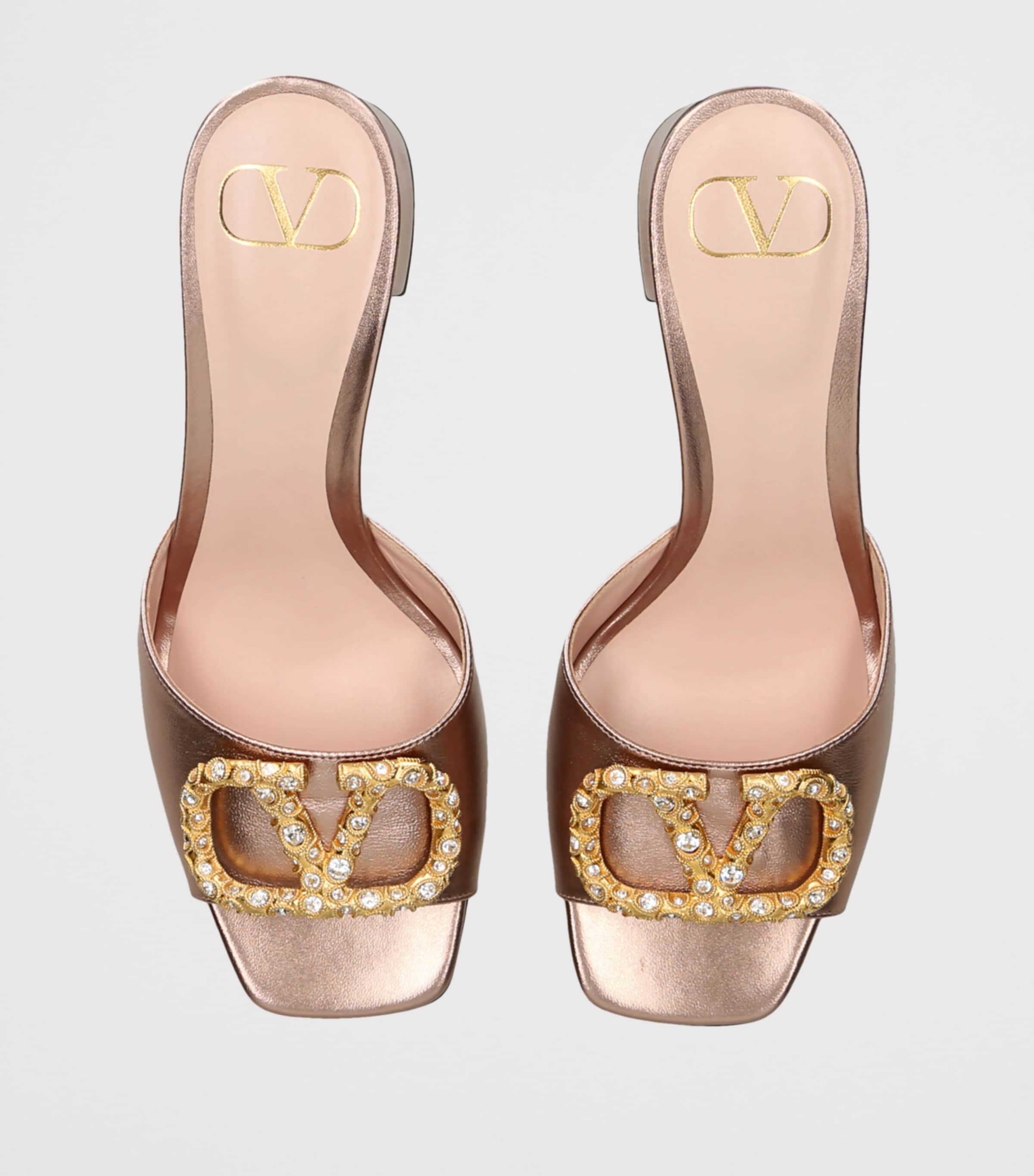 Leather VLogo Mules 60 BLUSH Image 4