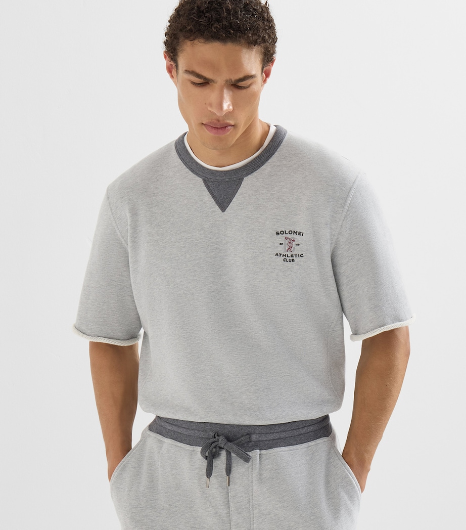 Brunello Cucinelli Mens Cotton Logo Short-Sleeve Sweatshirt Image 4