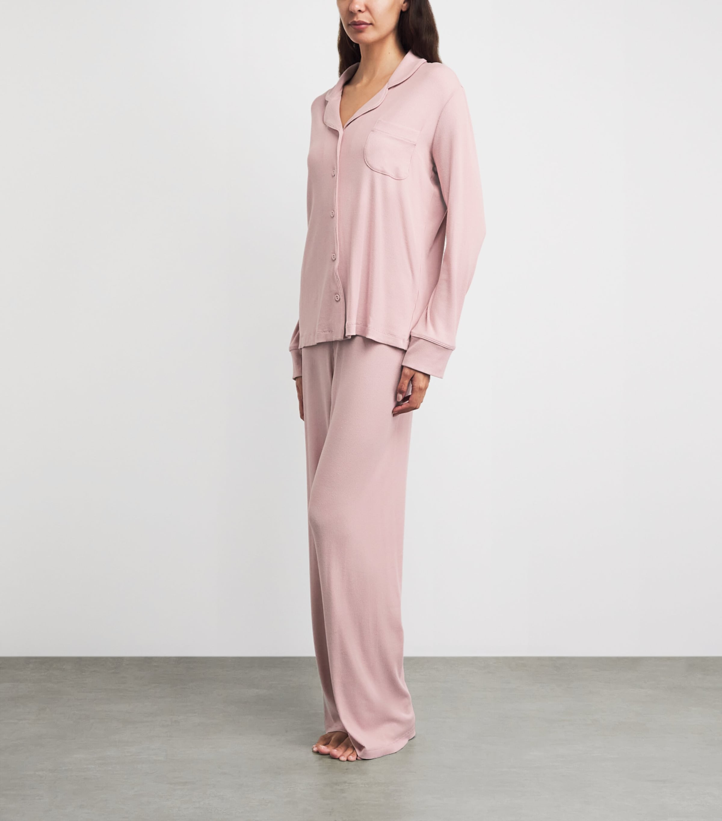 Skims Womens Soft Lounge Ribbed Pyjama Set Morganite Image 2