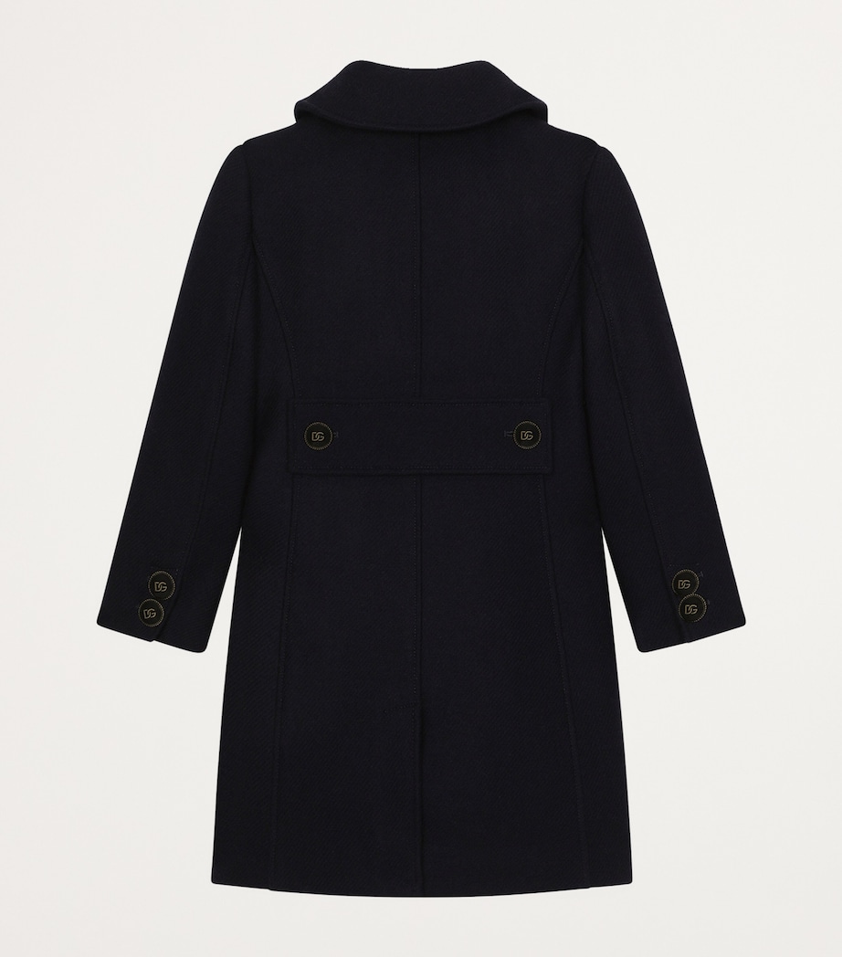 Wool Logo-Button Overcoat (8-12+ Years) B3681 BLUE 5 Image 2