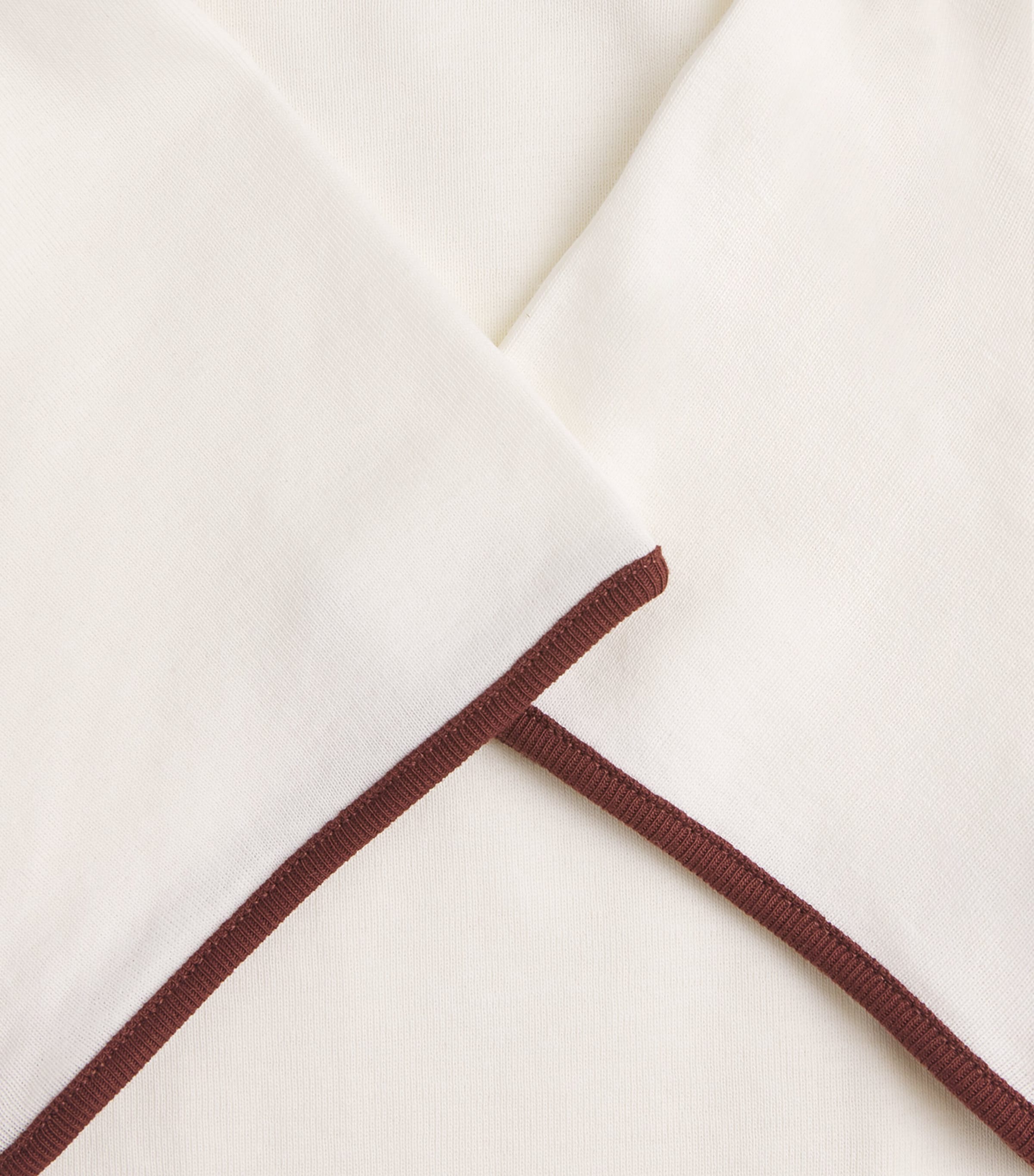 ME+EM Womens Organic Cotton Slim Ringer T-Shirt Cream/brown Image 6