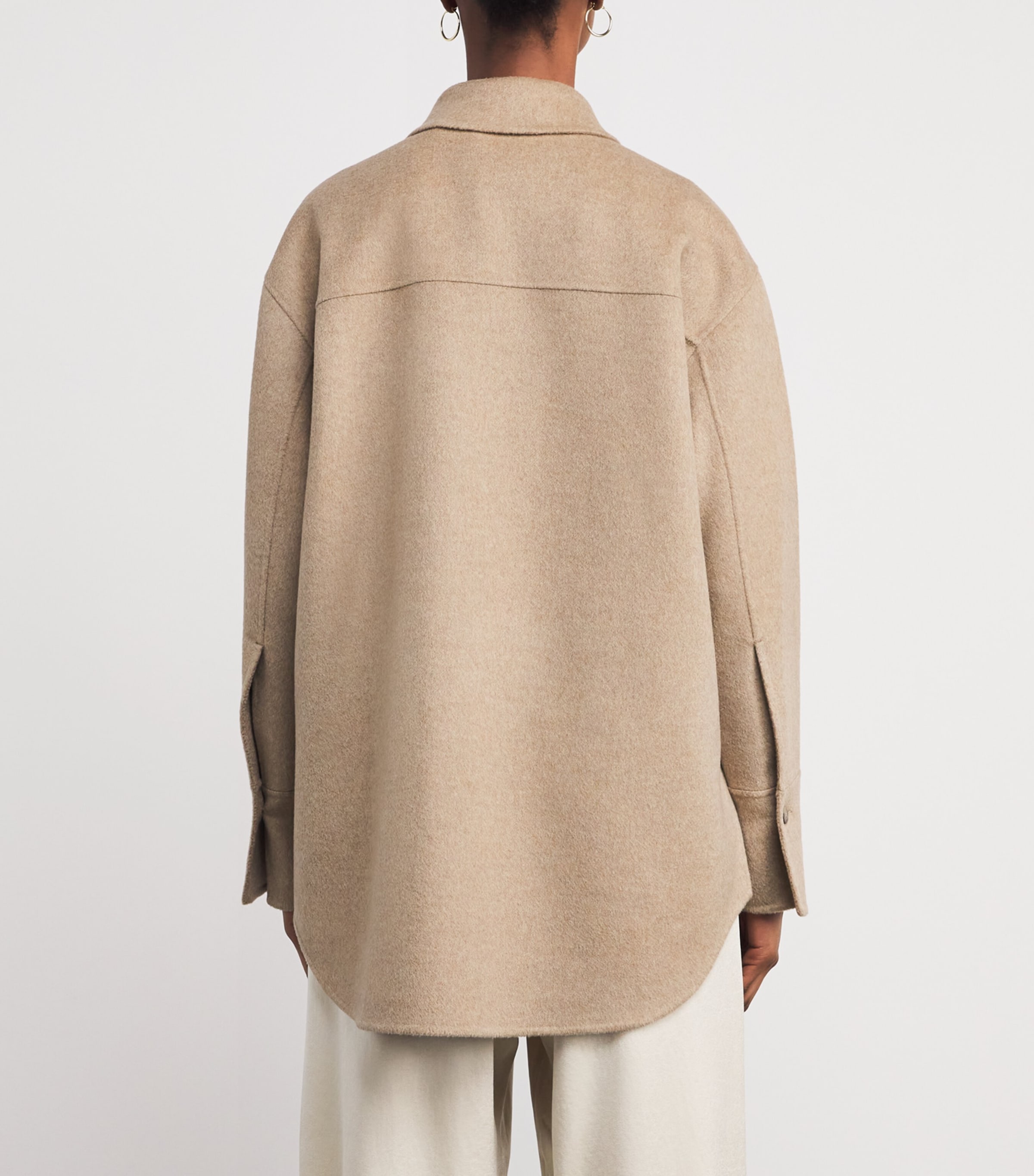 Joseph Womens Wool-Cashmere Wada Overshirt Powder Melange Image 4