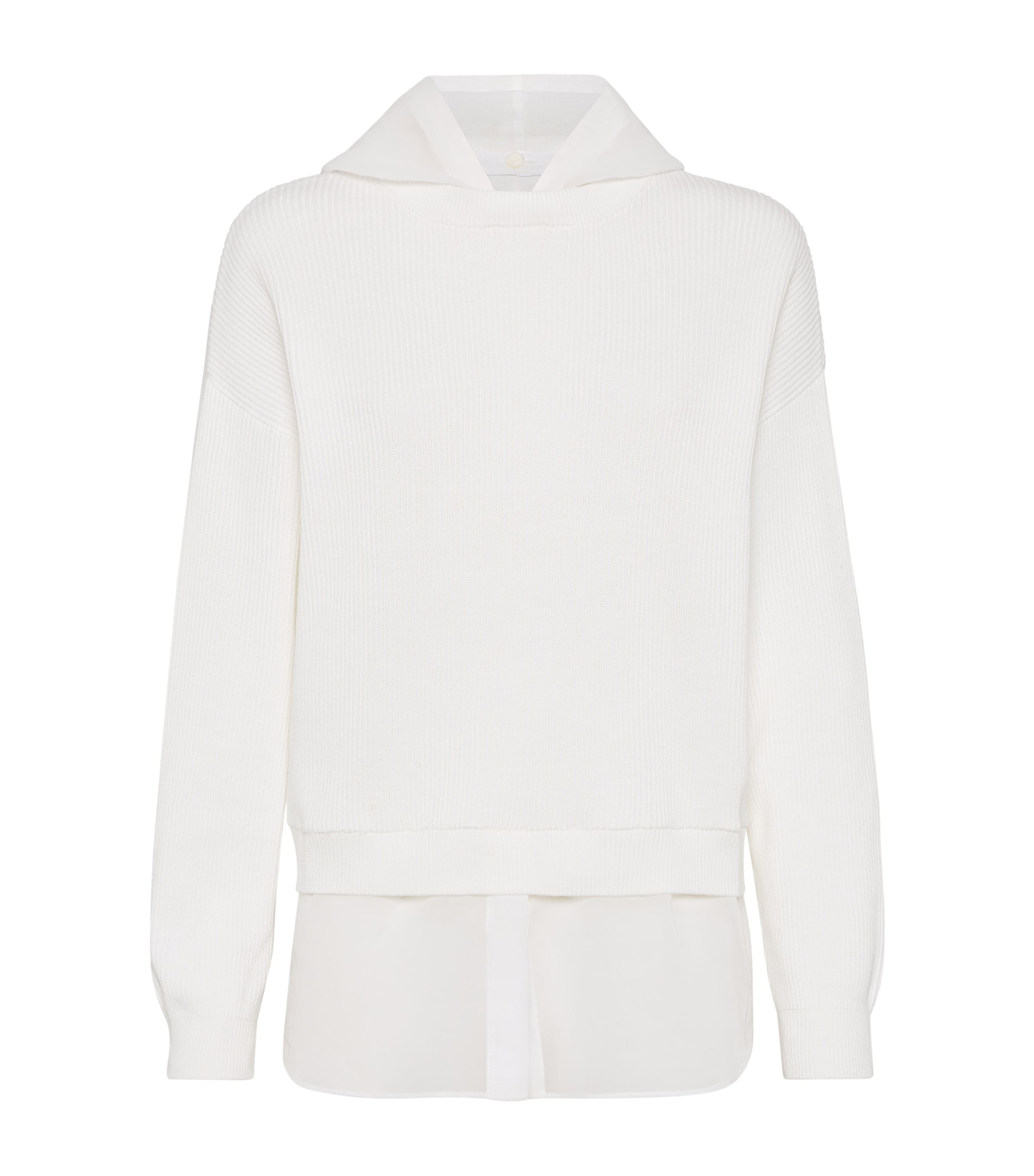 Brunello Cucinelli Women Faux Layered Sweatshirt With Monili In White