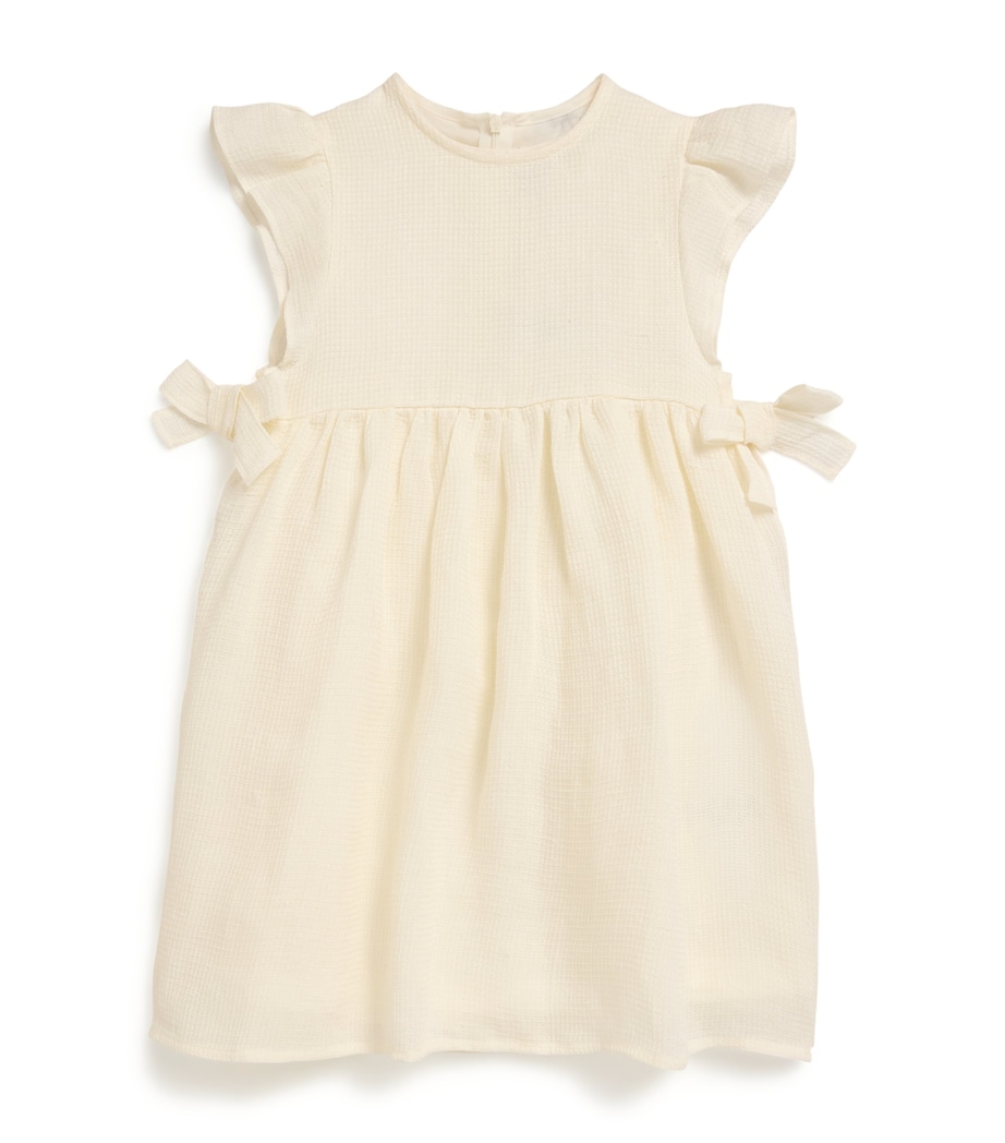 Linen Waffle Dress (4-6 Years) 100 MILK Image 1