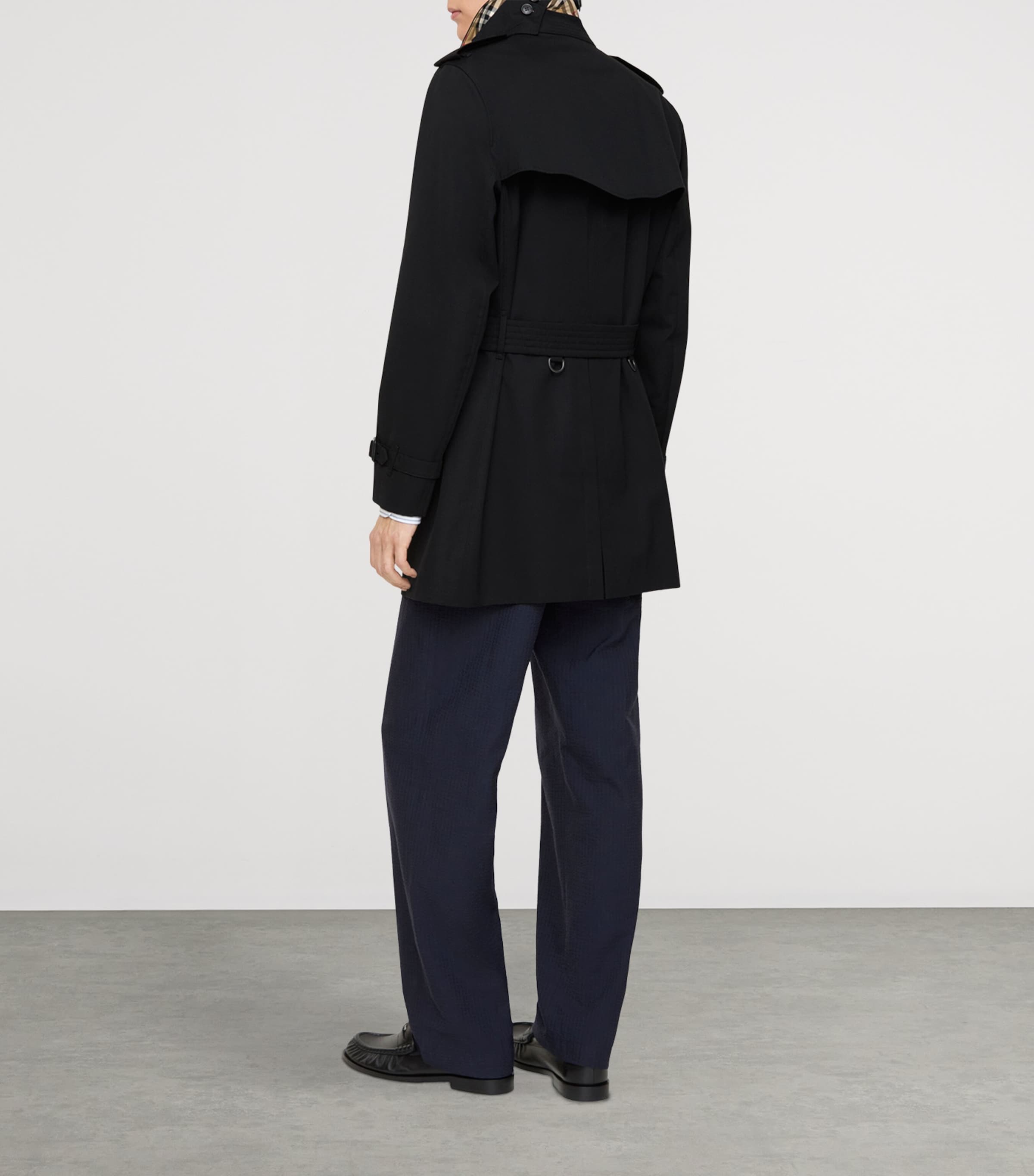 Burberry Black Short Kensington Trench Coat | Harrods US