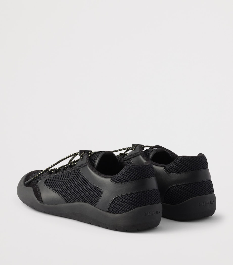 Prada Leather-Mesh Speedrock Sneakers Image 4