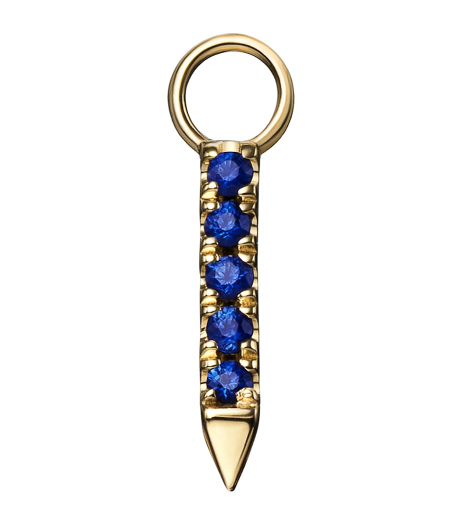 Diamond and Sapphire Eternity Bar Earring Charm (7mm) YELLOW GOLD Image 1