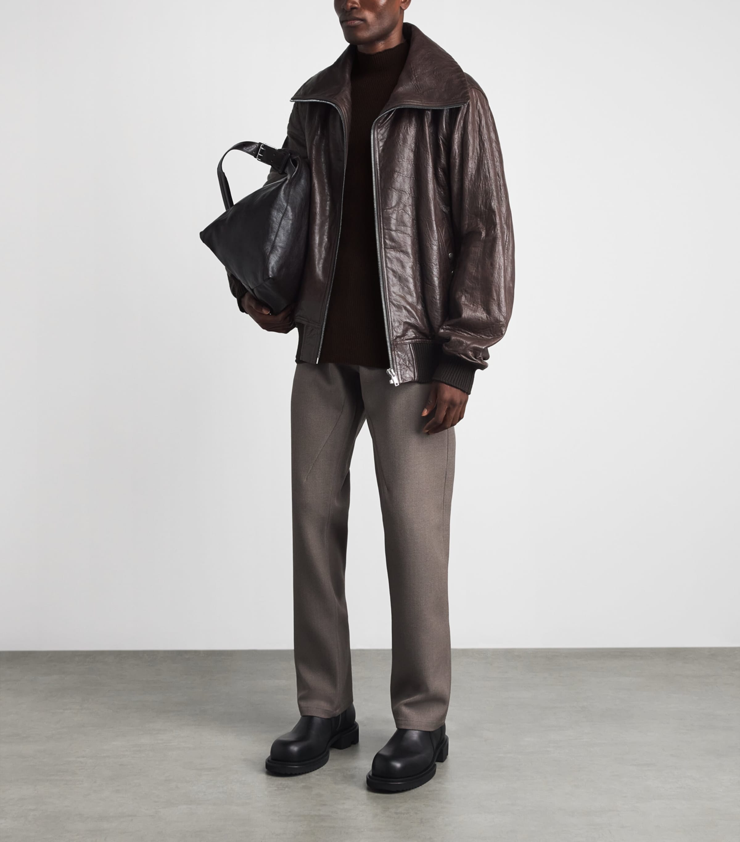Rick Owens Mens Virgin Wool Lupetto Sweater Grease Image 2