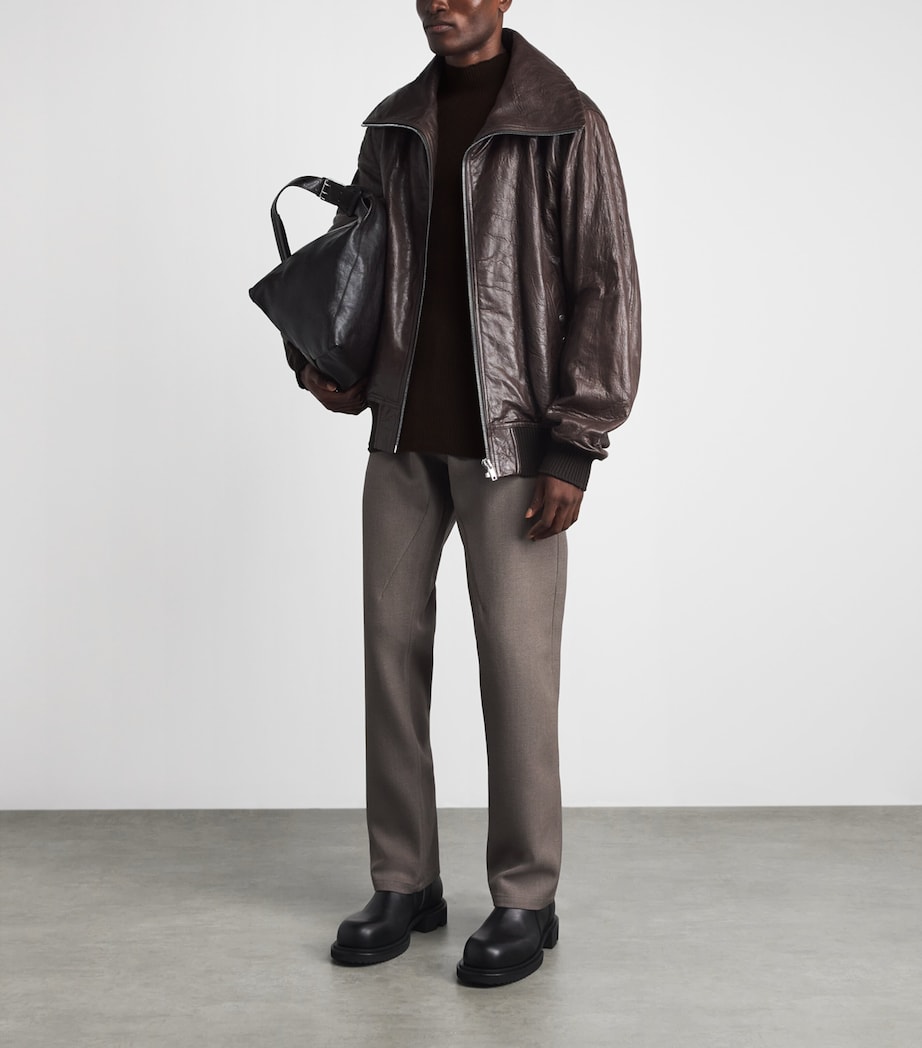 Rick Owens Mens Virgin Wool Lupetto Sweater Grease Image 2