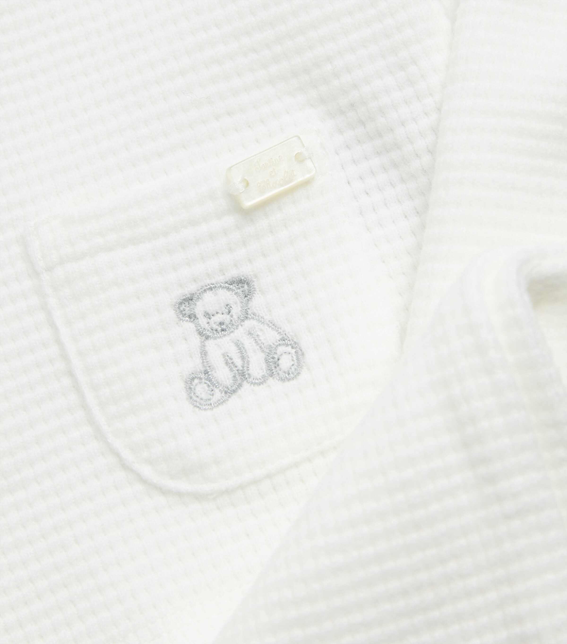 Tartine et Chocolat Cotton Teddy Cardigan and Leggings Set (0-12 Months) Nacre Image 4