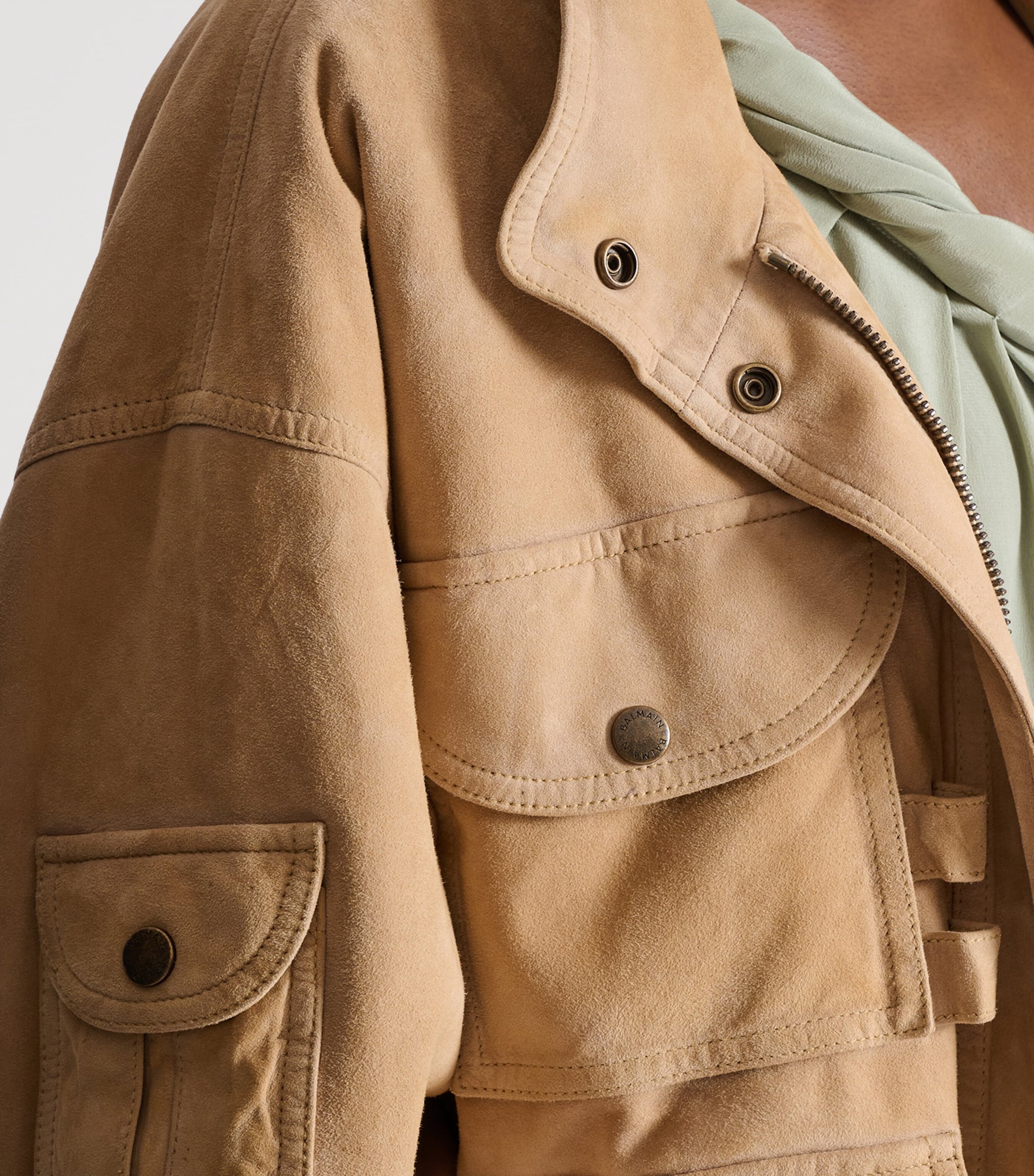 Suede Bomber Jacket 8FI SABLE Image 6