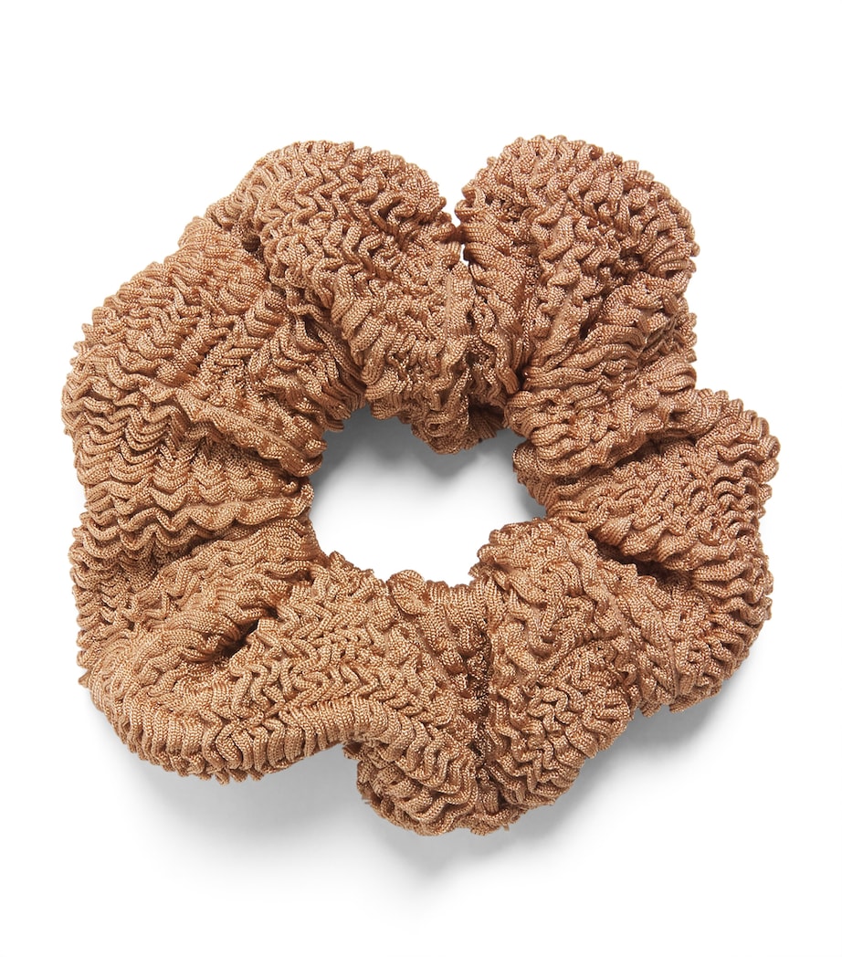 Hunza G Crinkle Scrunchie Metallic Cocoa Image 1